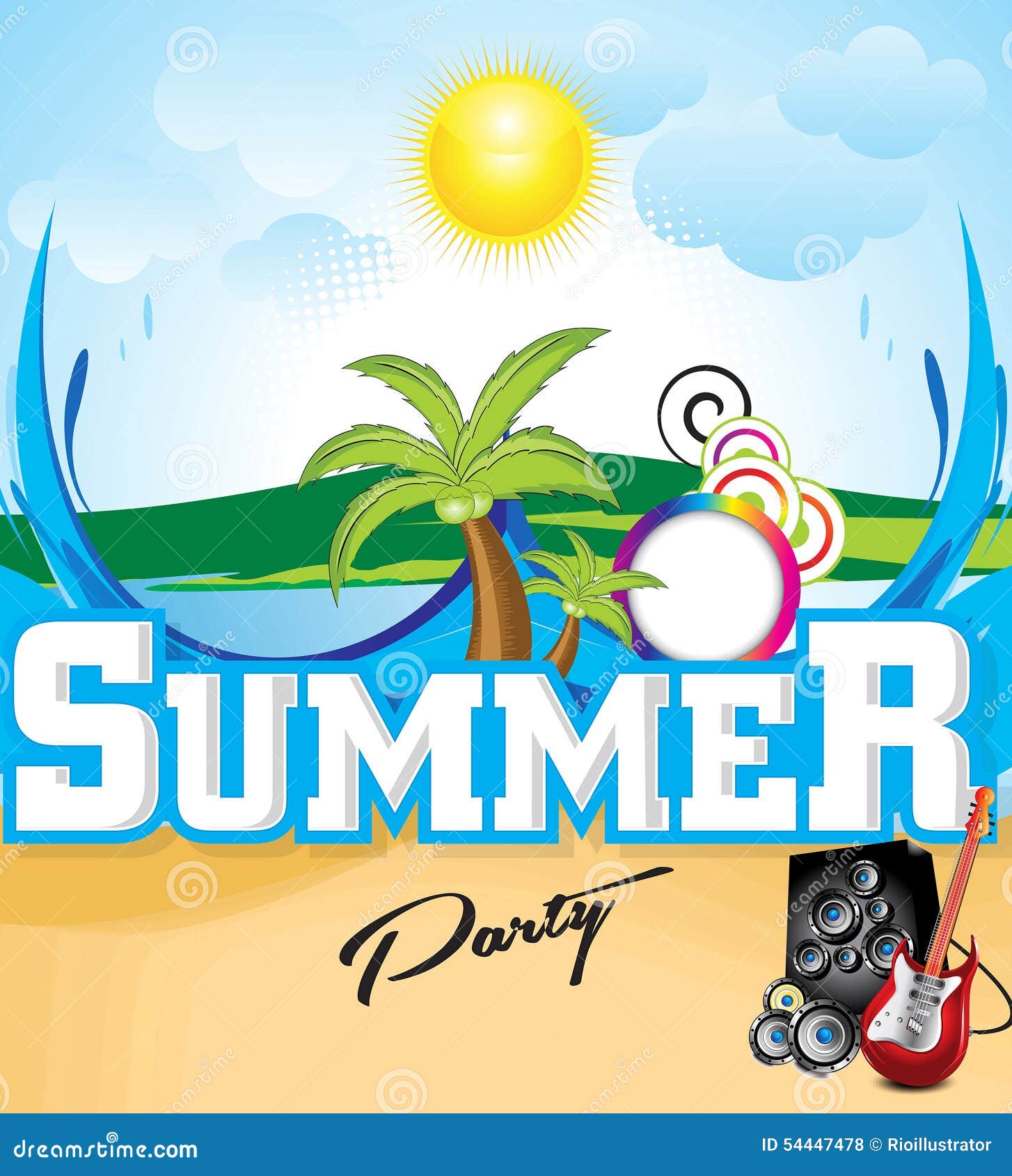 Abstract Summer Background Vector Stock Vector Illustration of rest