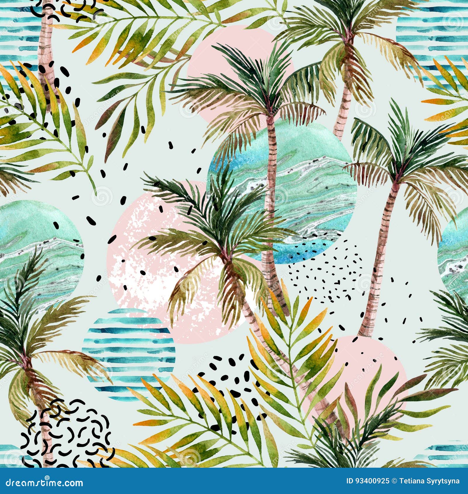 Abstract Summer Tropical Palm Tree Background. Stock Illustration -  Illustration of geometrical, leaf: 93400925