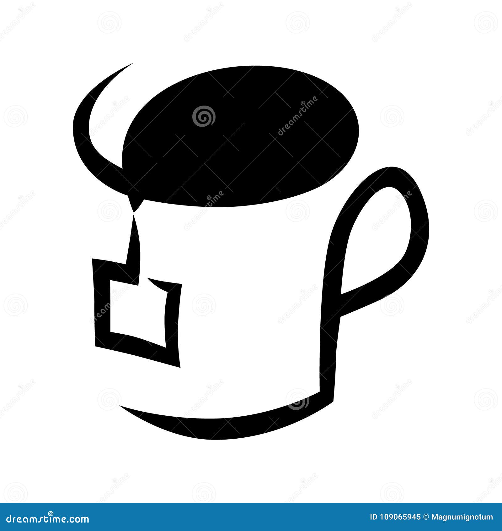 Abstract Tea Cup Symbol, Icon on White Background Stock Vector
