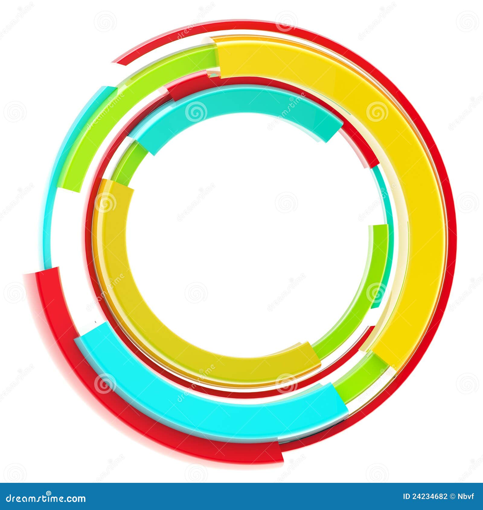 Abstract Techno Circular Frame Border Isolated Stock Illustration