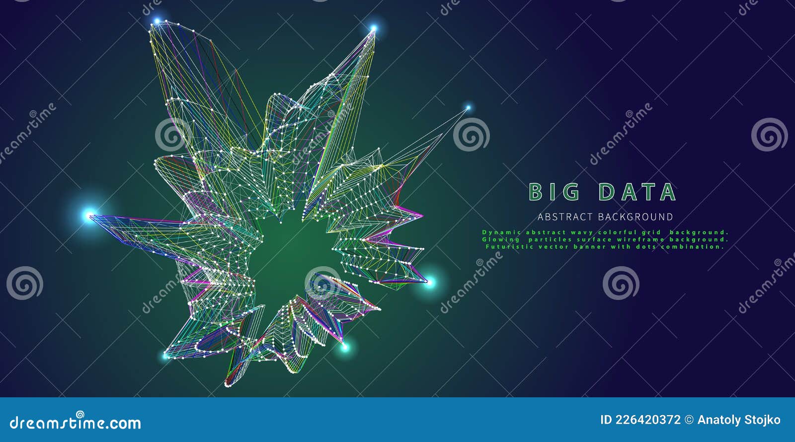 Abstract Technology Background with Polygonal Color Grid Analyze ...