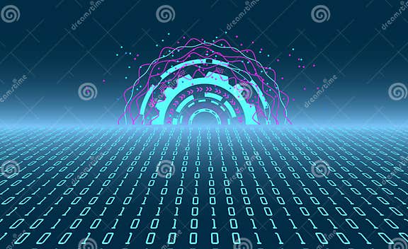 Abstract Technology Binary Code Background.Digital Binary Data and ...