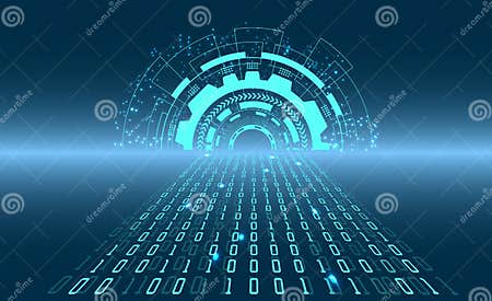 Abstract Technology Binary Code Background.Digital Binary Data and ...