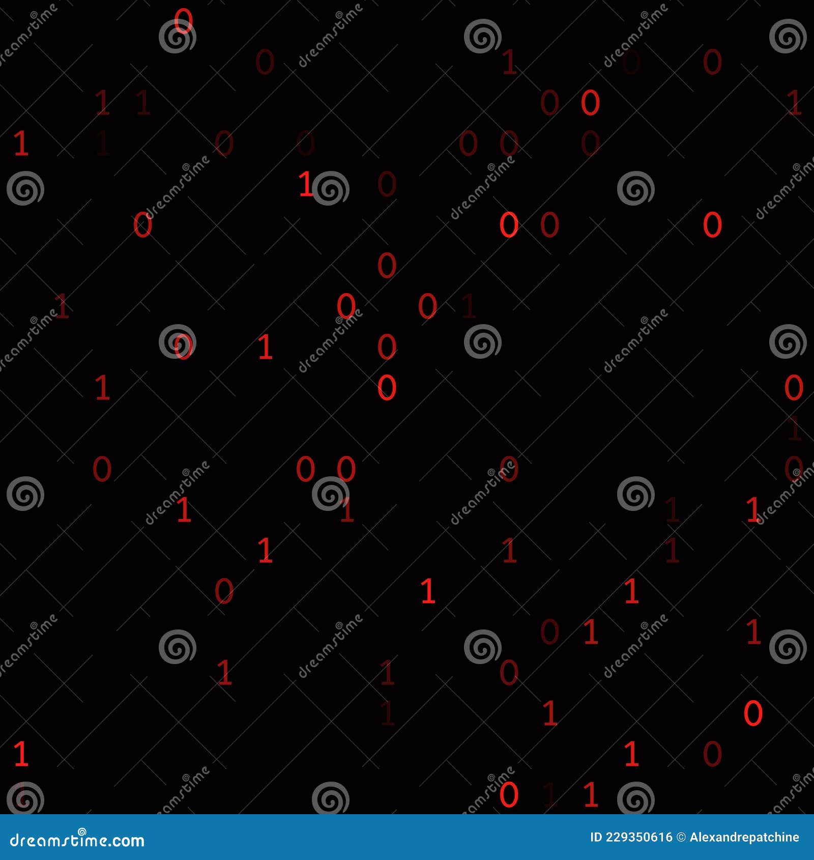 Abstract Technology Binary Code Background. Red Zeros and Ones, Very ...