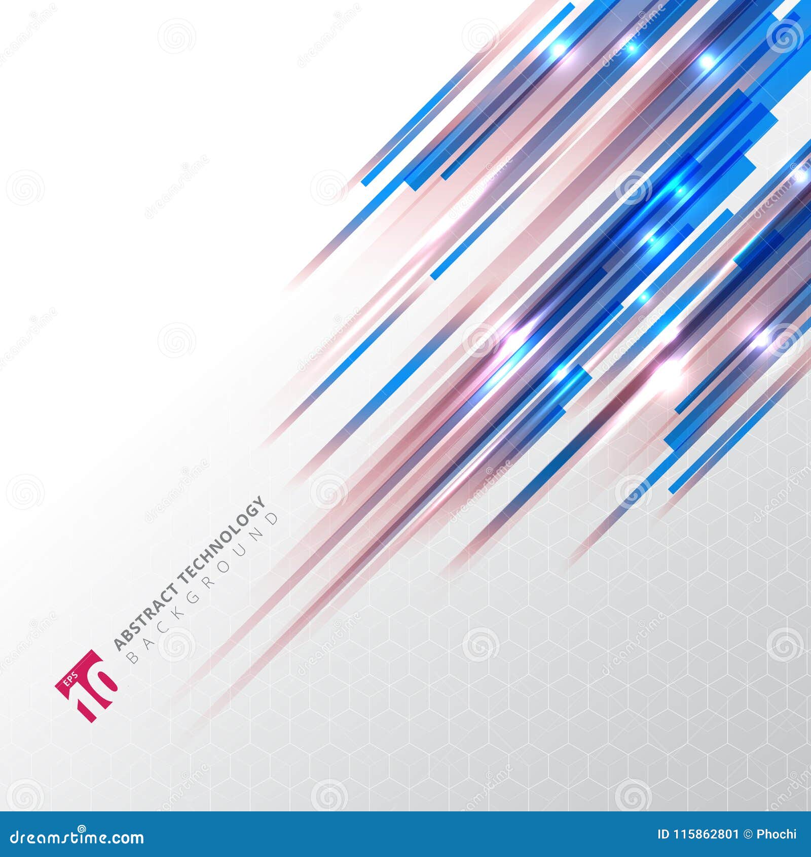 abstract technology blue and red color oblique lines with lazer