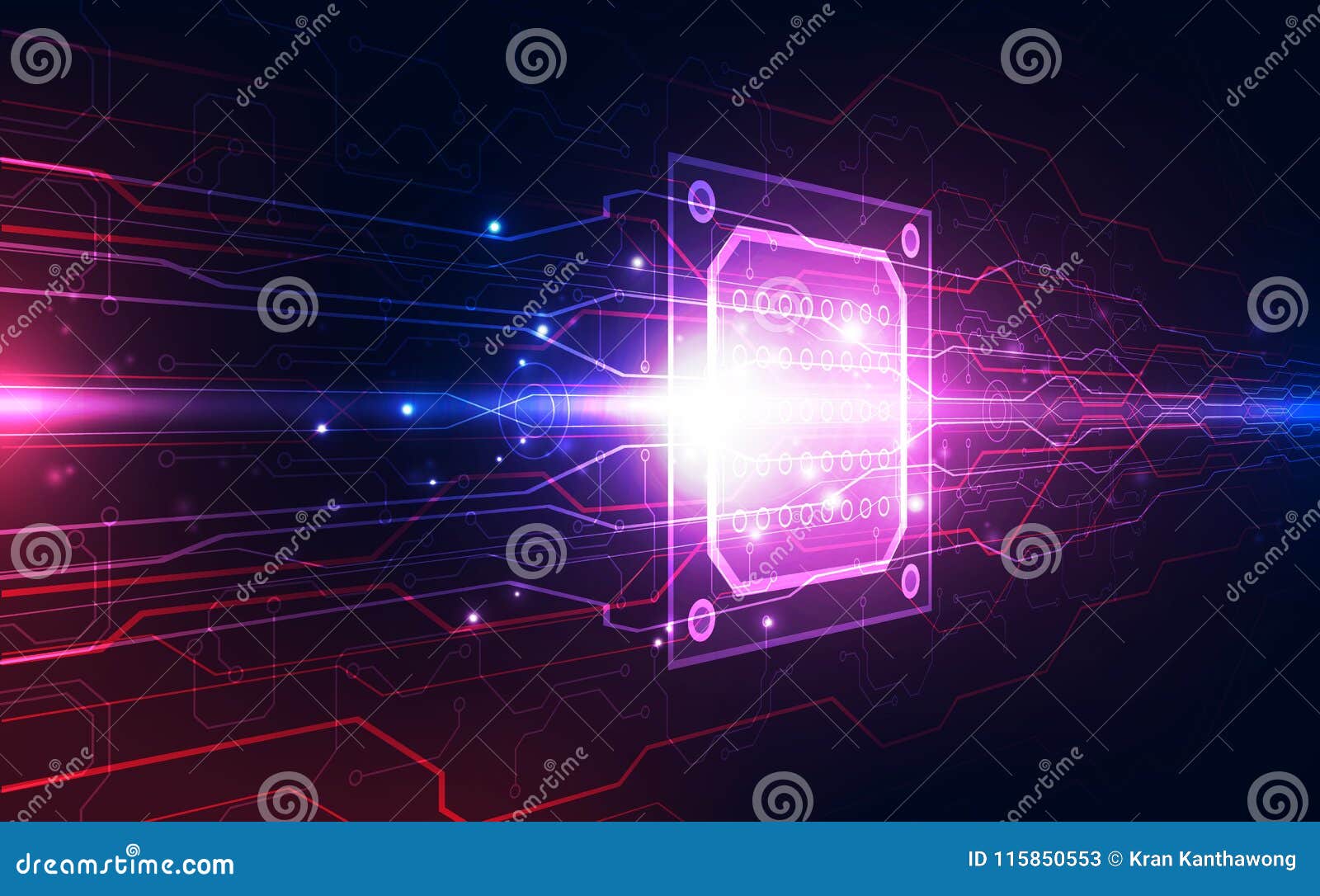 abstract technology chip processor background circuit board and html code,3d  blue technology background .