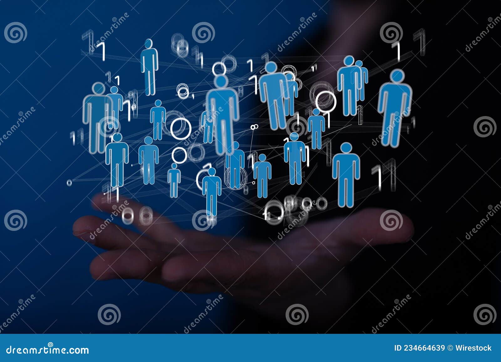 Abstract Technology Group and Data Stock Image Image of link