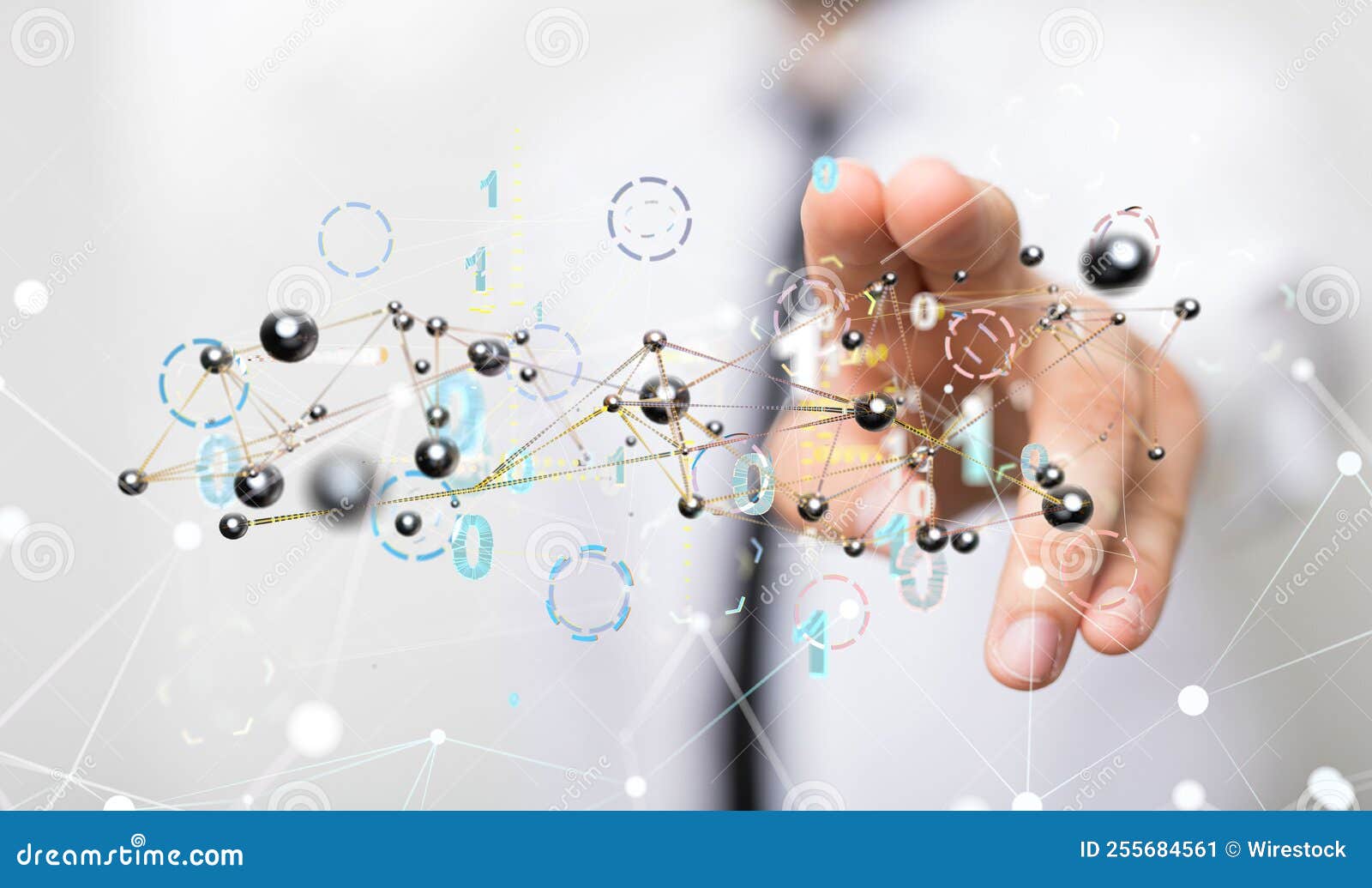 Abstract Technology Group and Data 3d Stock Image Image of