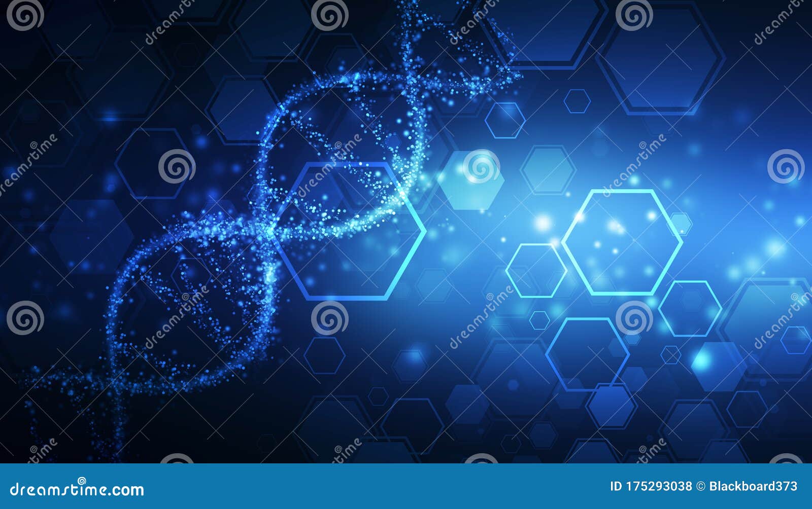 abstract technology science concept dna futuristic on hi tech blue background