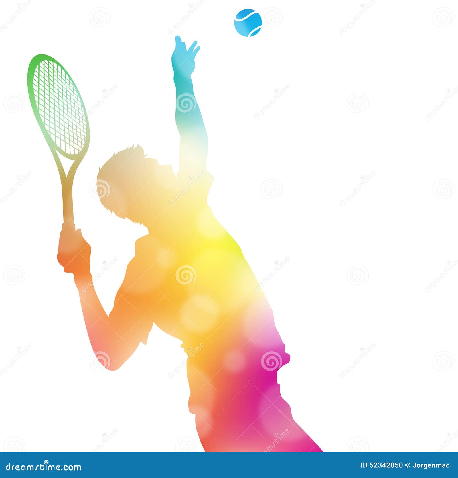 Abstract Tennis Player Serving In Beautiful Summer Haze ...