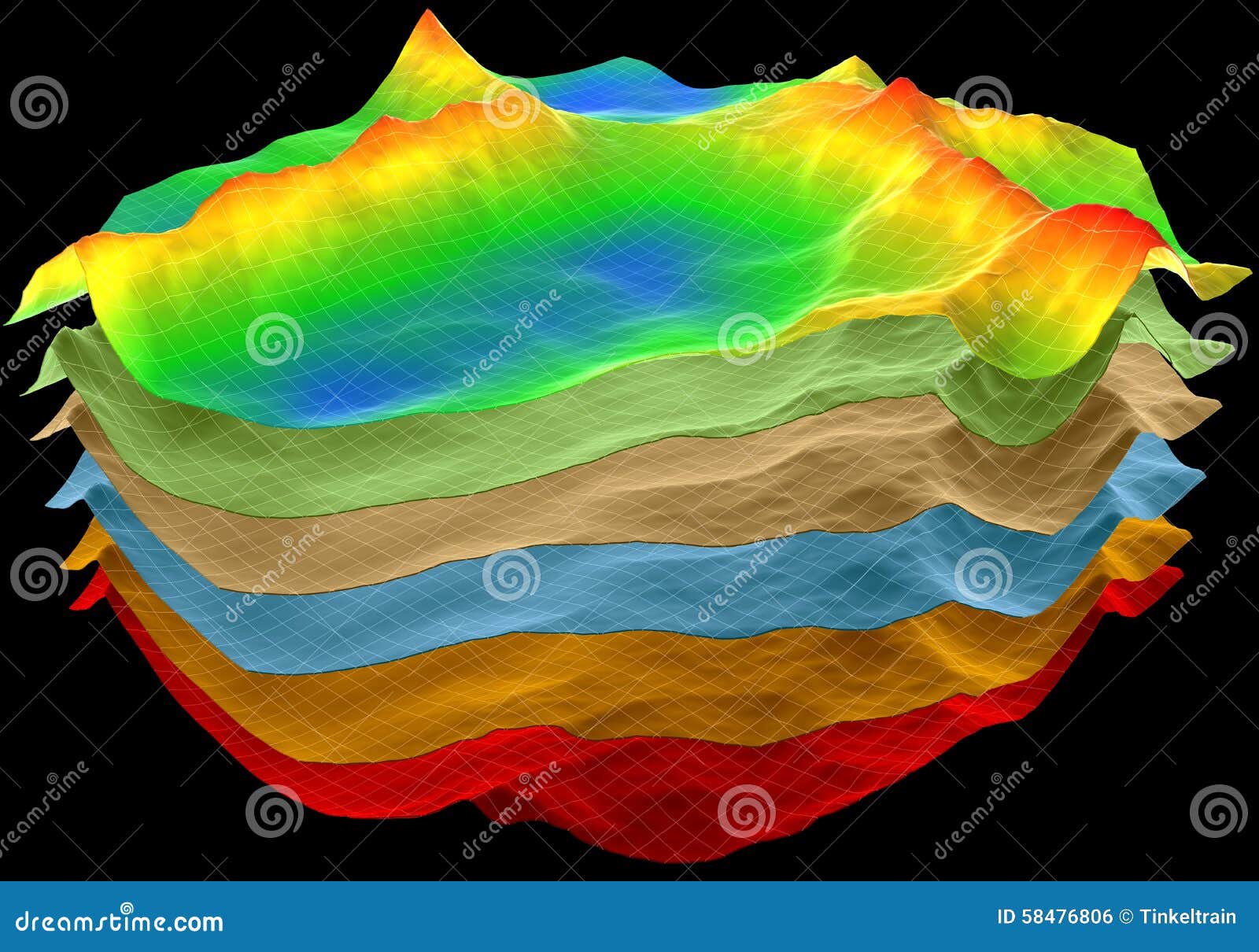 abstract terrain, geology layers