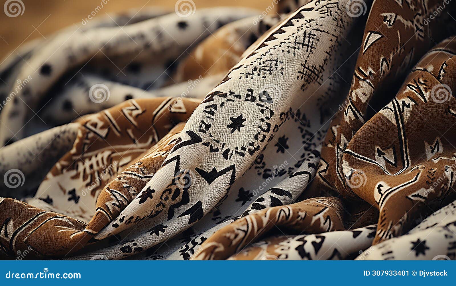 abstract textile pattern in old fashioned elegance, folded silk pillow decoration generated by ai