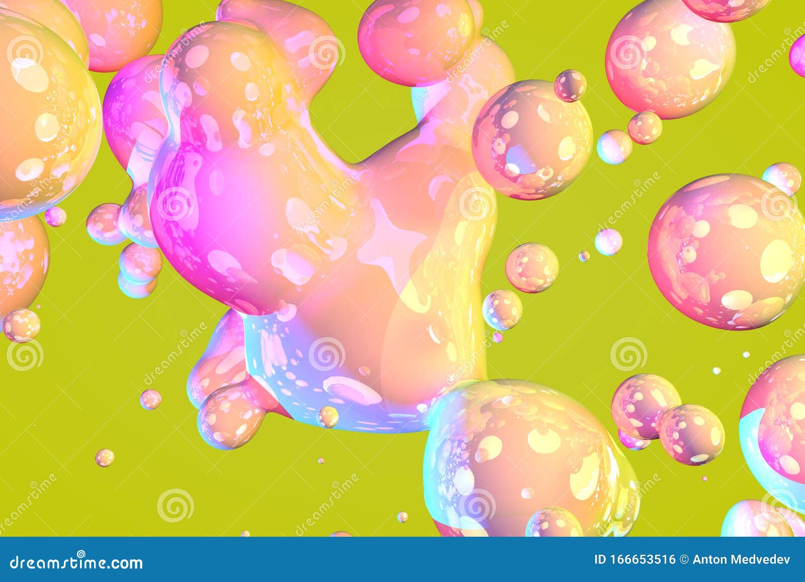 abstract texture or background of festive glossy and shiny soap like gradient liquid or bubbles - 3d  of background