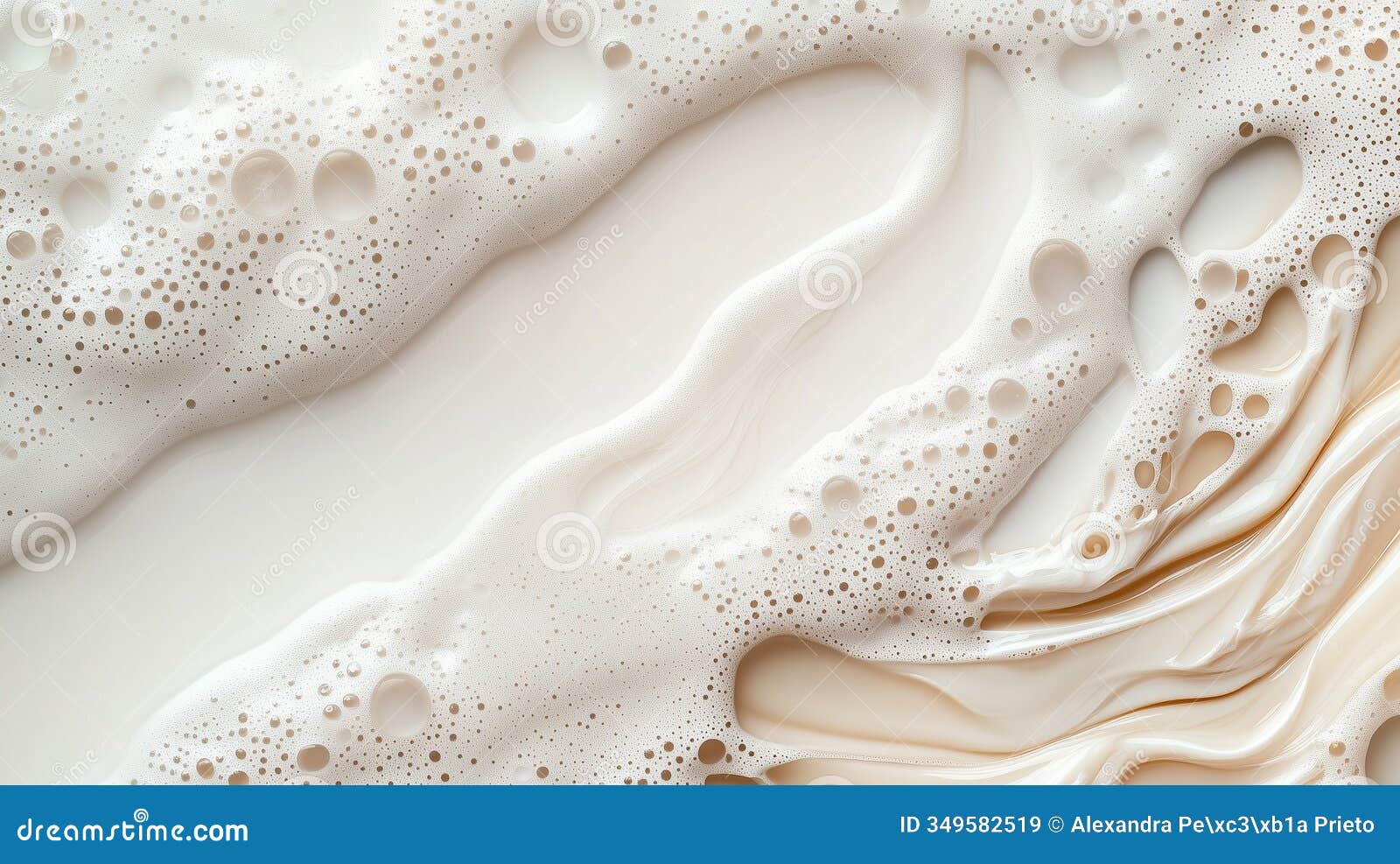 abstract texture of bubbles and smooth cream-like flow