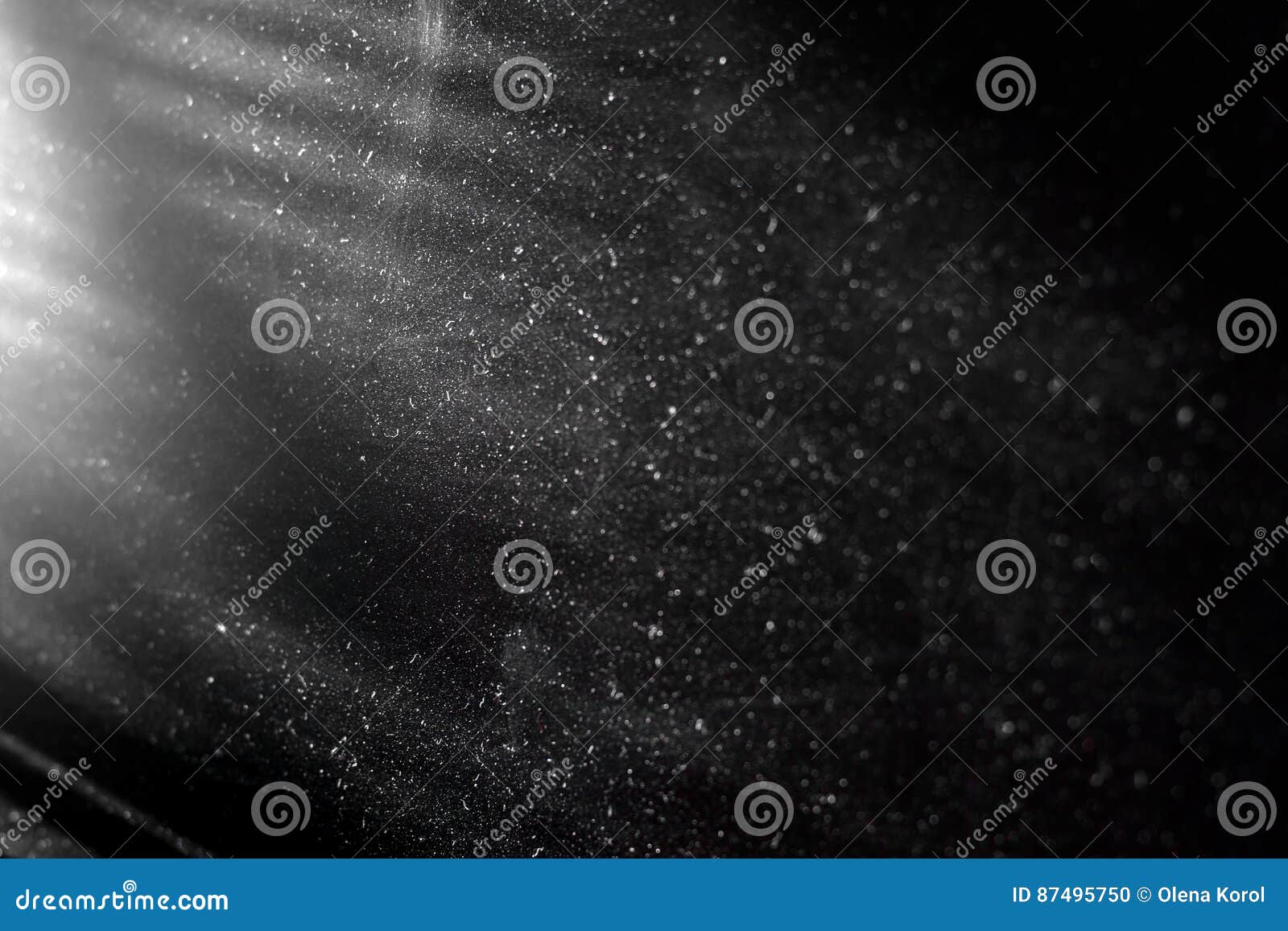 Abstract Texture with Dust and Spots of Light. Black Tone Glitter