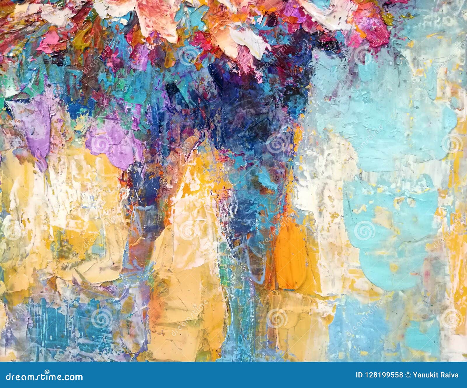 Abstract Texture Oil Painting on Canvas Stock Illustration