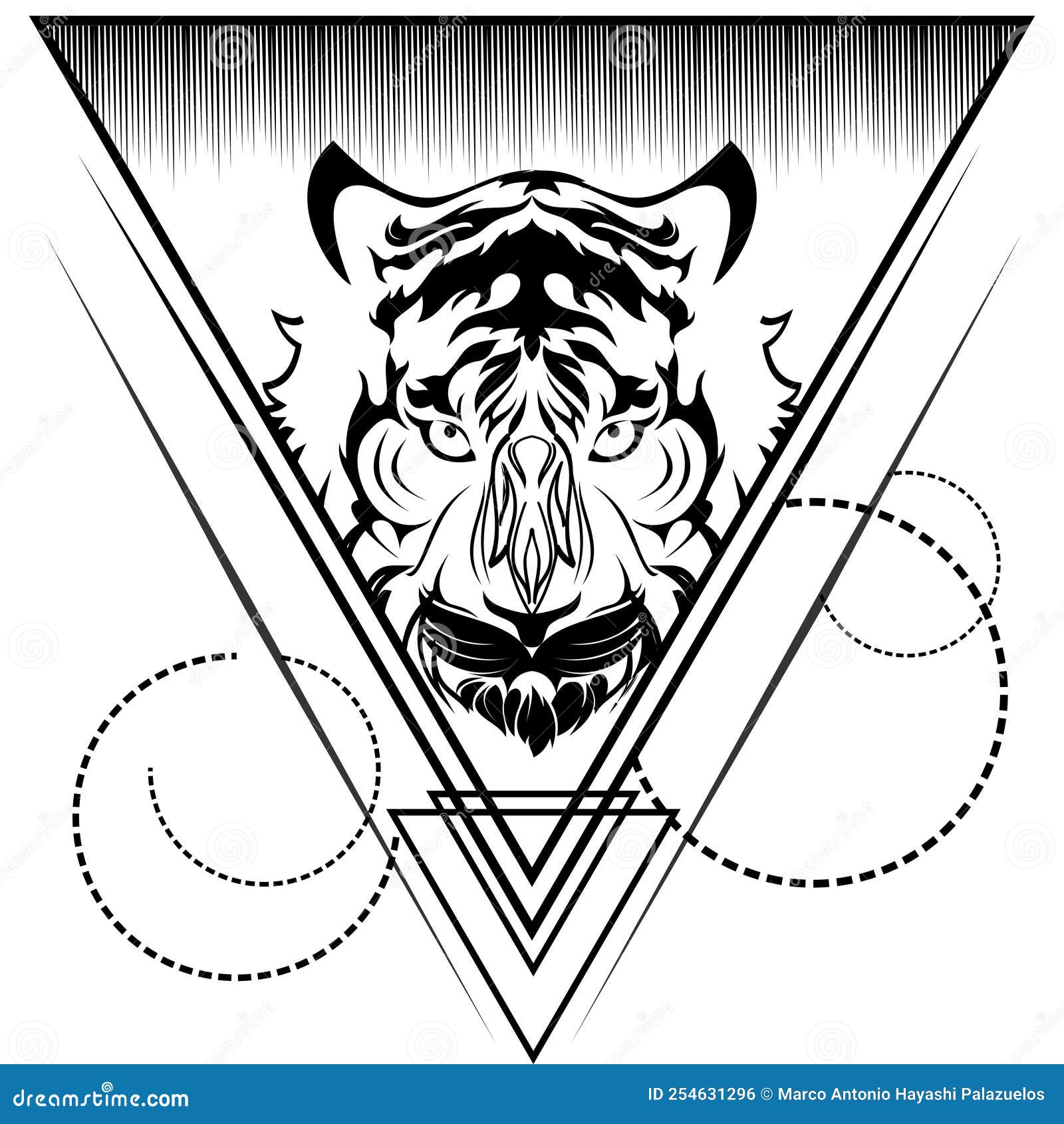 Abstract tiger in the form of a tribal tattoo. | CanStock