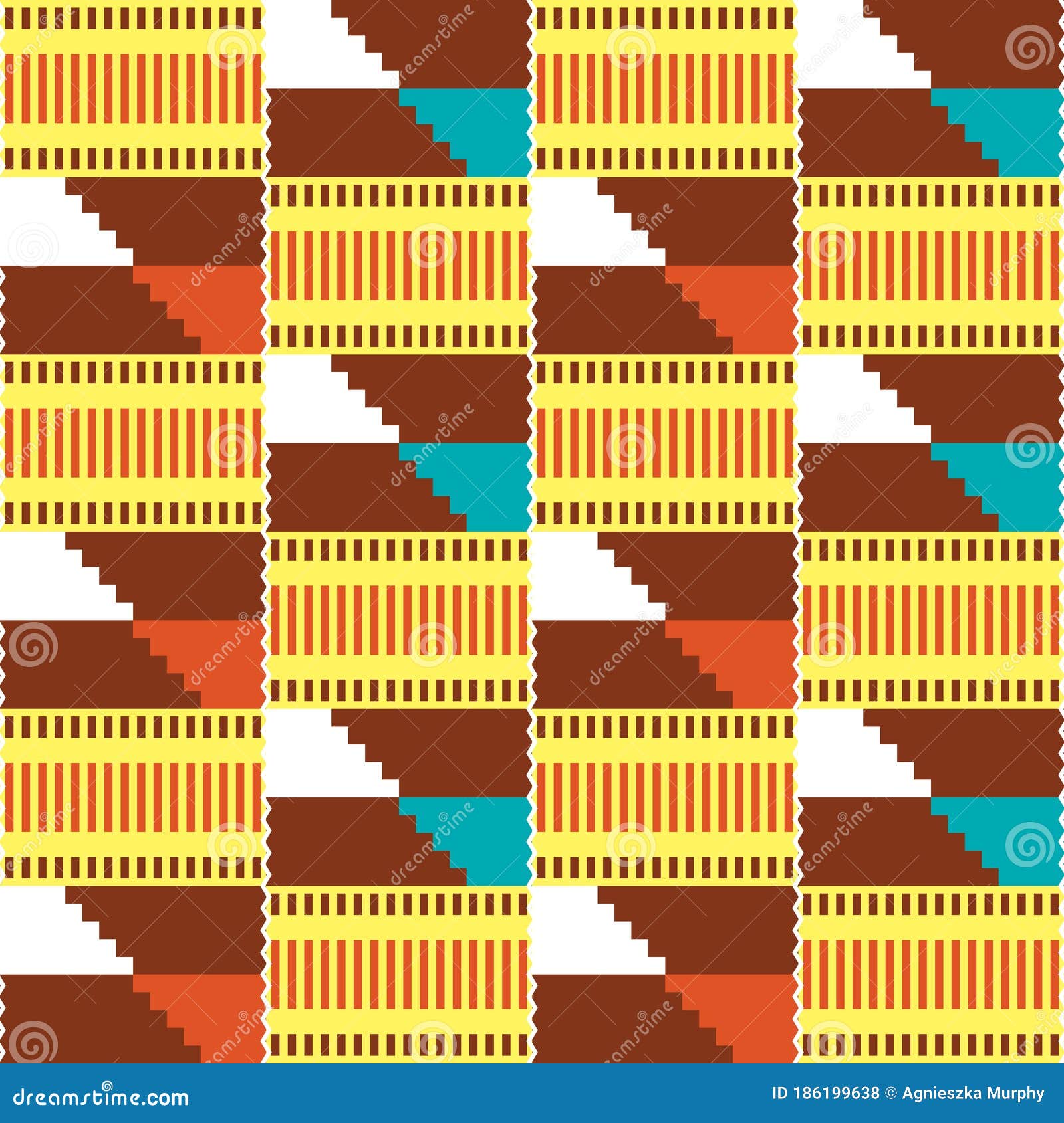 African kente cloth style seamless pattern Vector Image