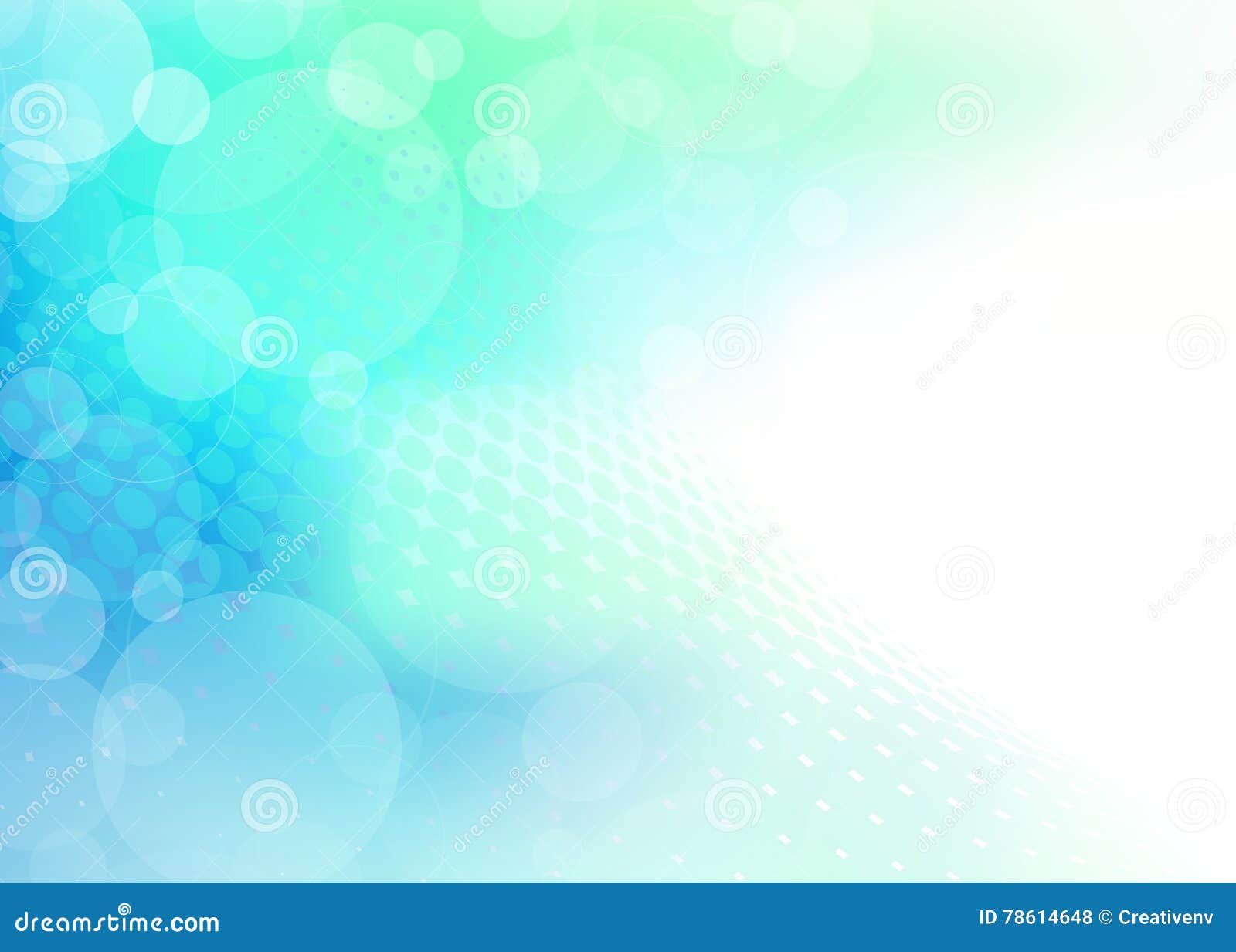 abstract translucent spheres on blue green background