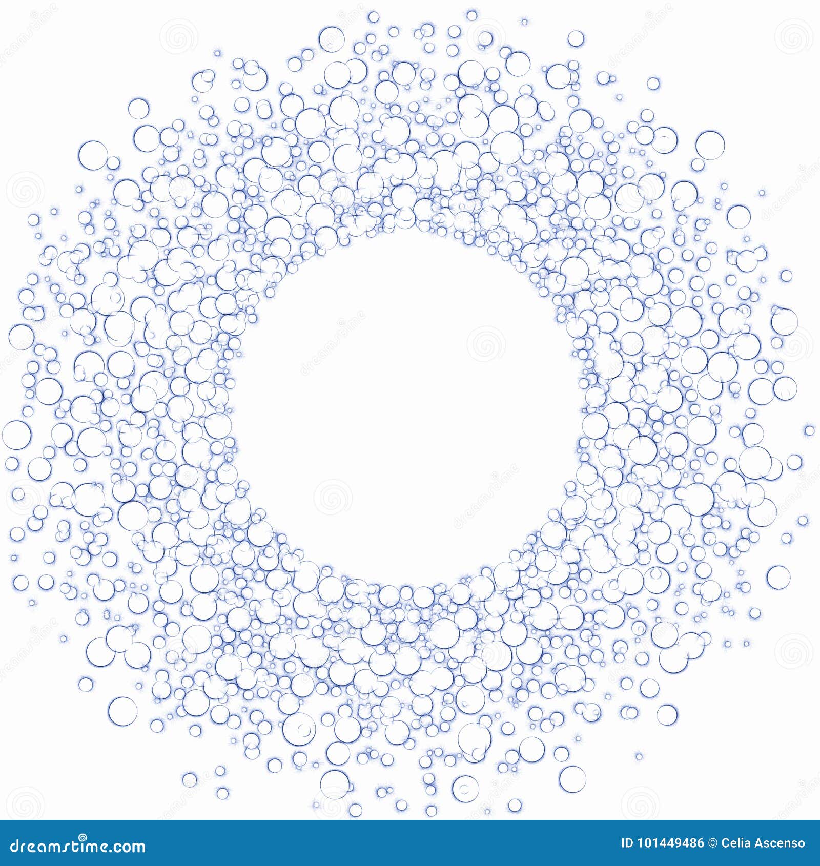 Circular Frame Water Bubbles Texture Stock Illustration Illustration