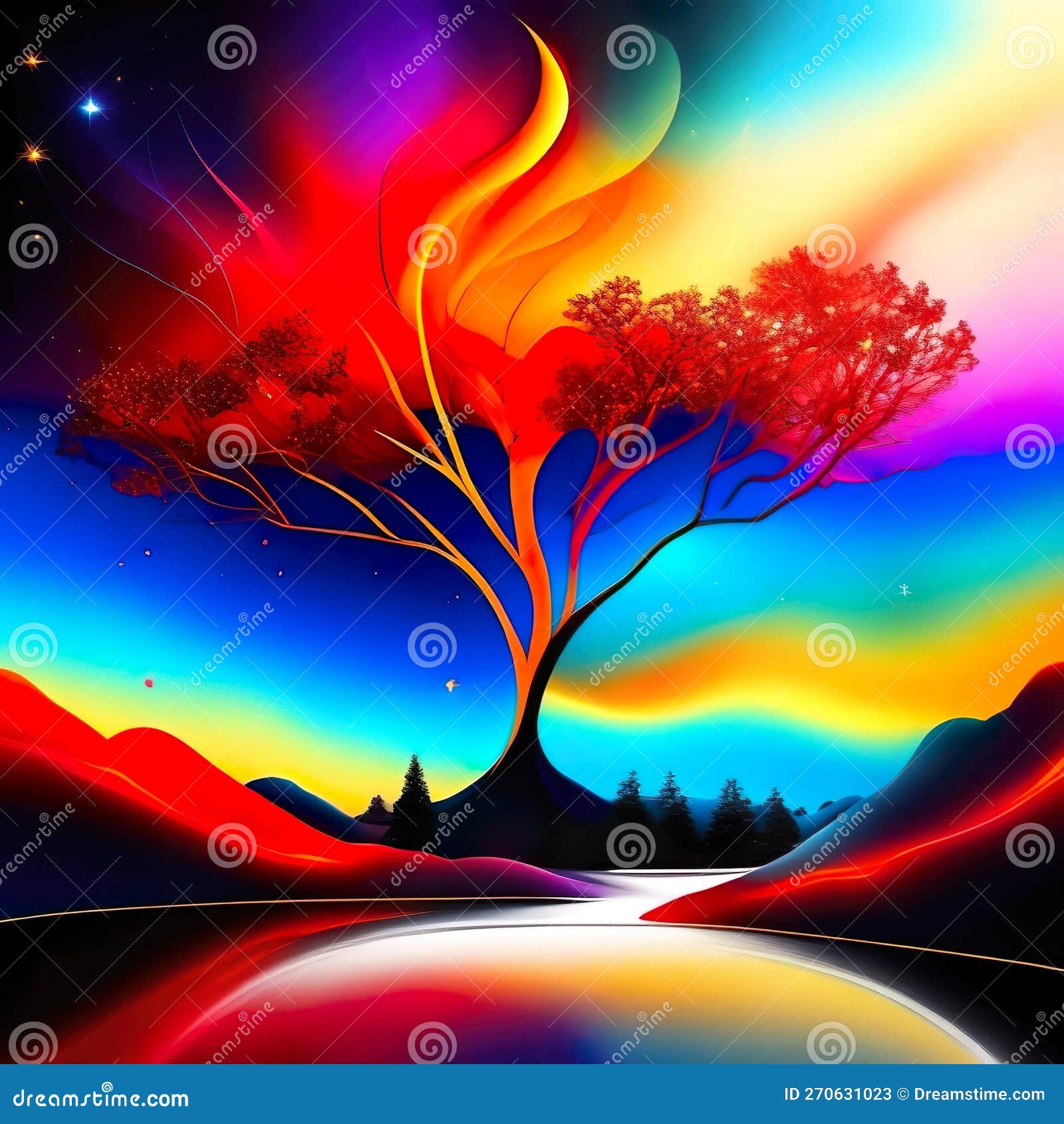 Abstract tree color stock illustration. Illustration of font 270631023