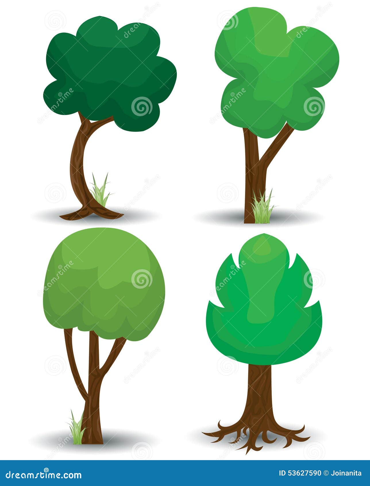Abstract Trees Vector Isolated on White Stock Vector Illustration of