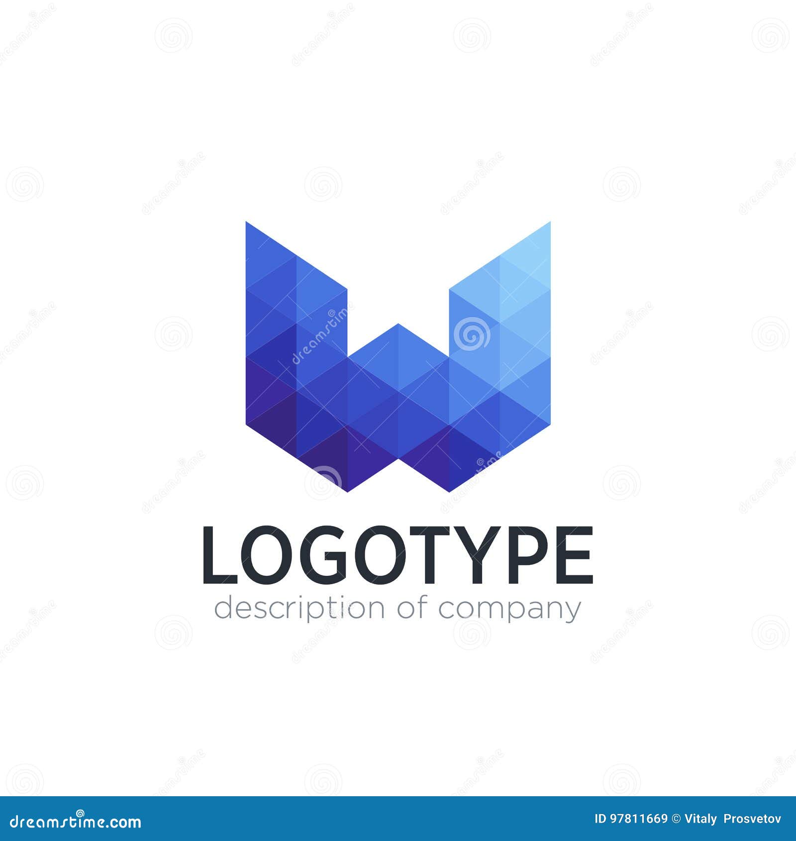 Abstract Trend Polygon Letter W Logo Design Template. Stock Vector ...