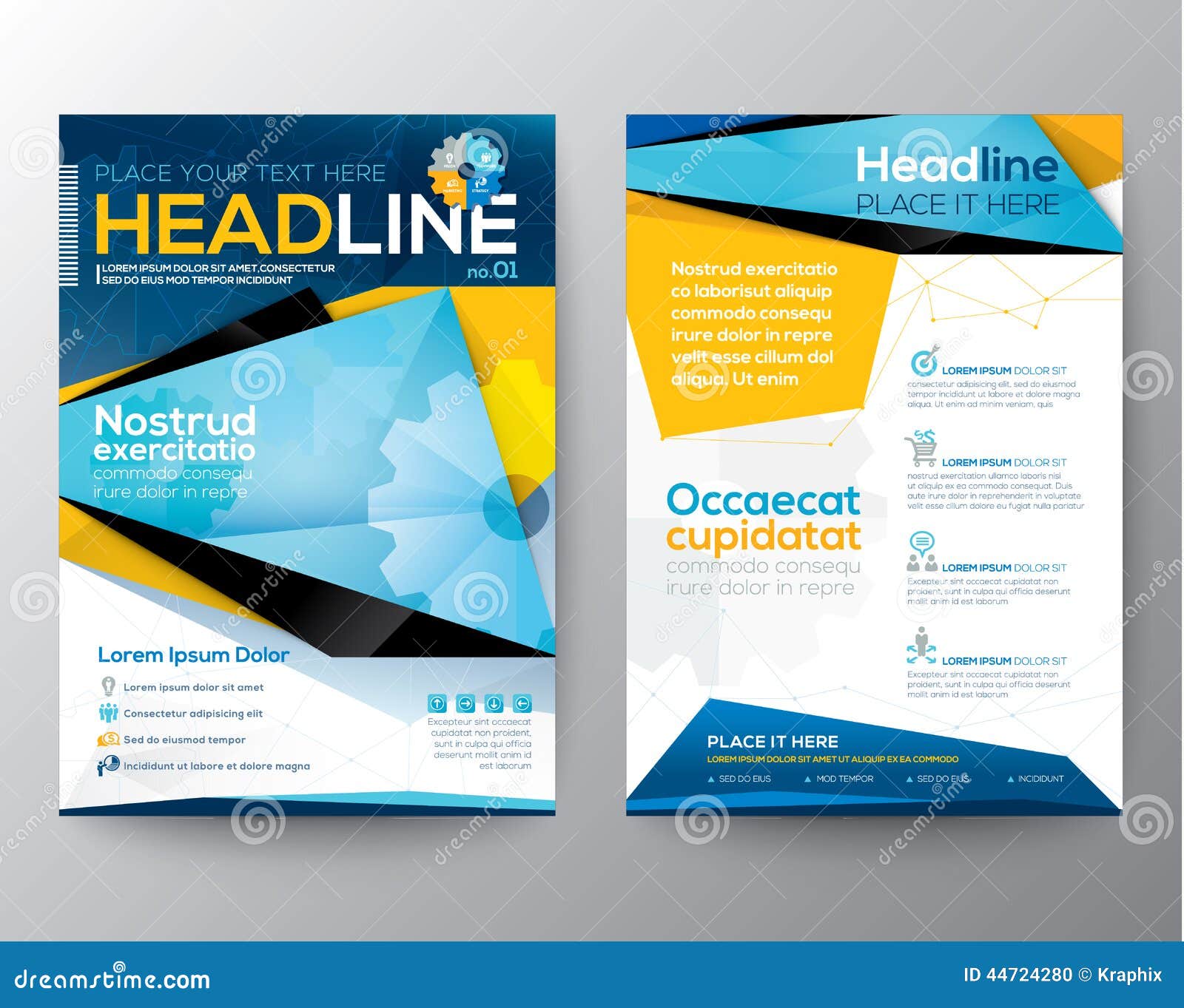 abstract triangle   template layout for magazine
