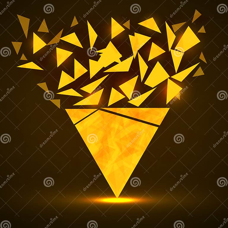 Abstract Triangle with Explosion on Small Splinters, Geometric Shape ...