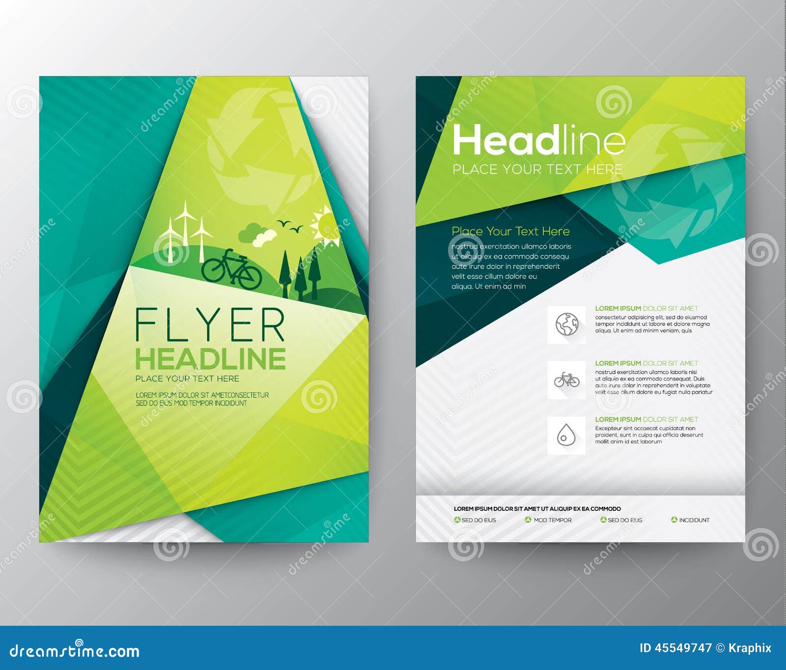 abstract triangle flyer  template