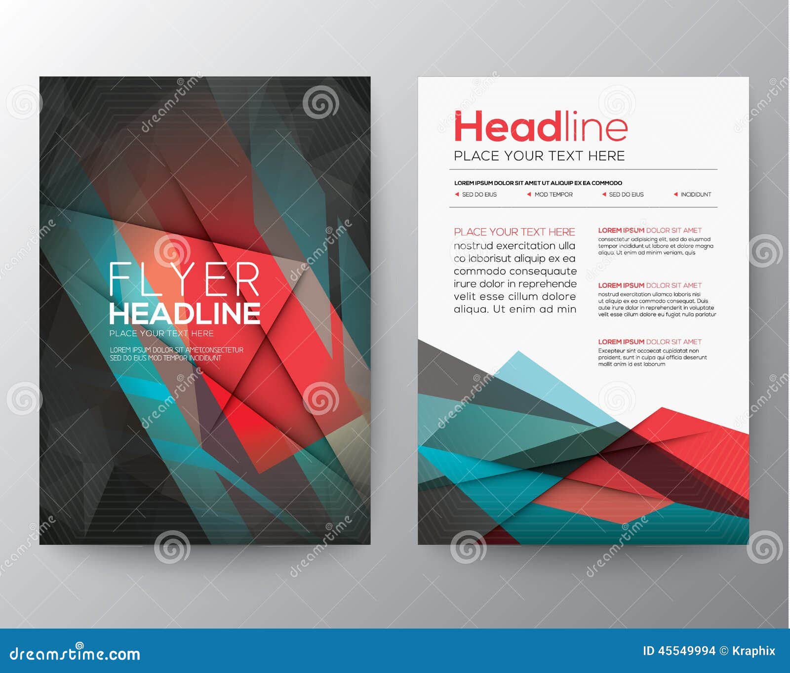 abstract triangle geometric brochure flyer  layout template