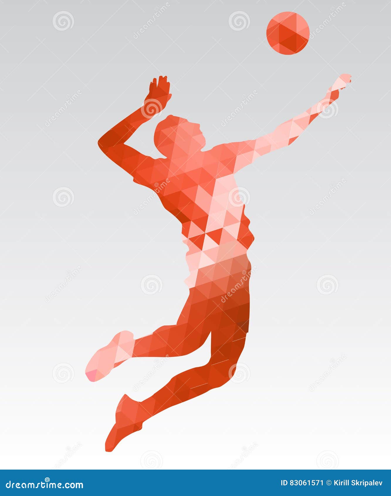 Abstract Triangle Volleyball Player Silhouette Stock Vector ...