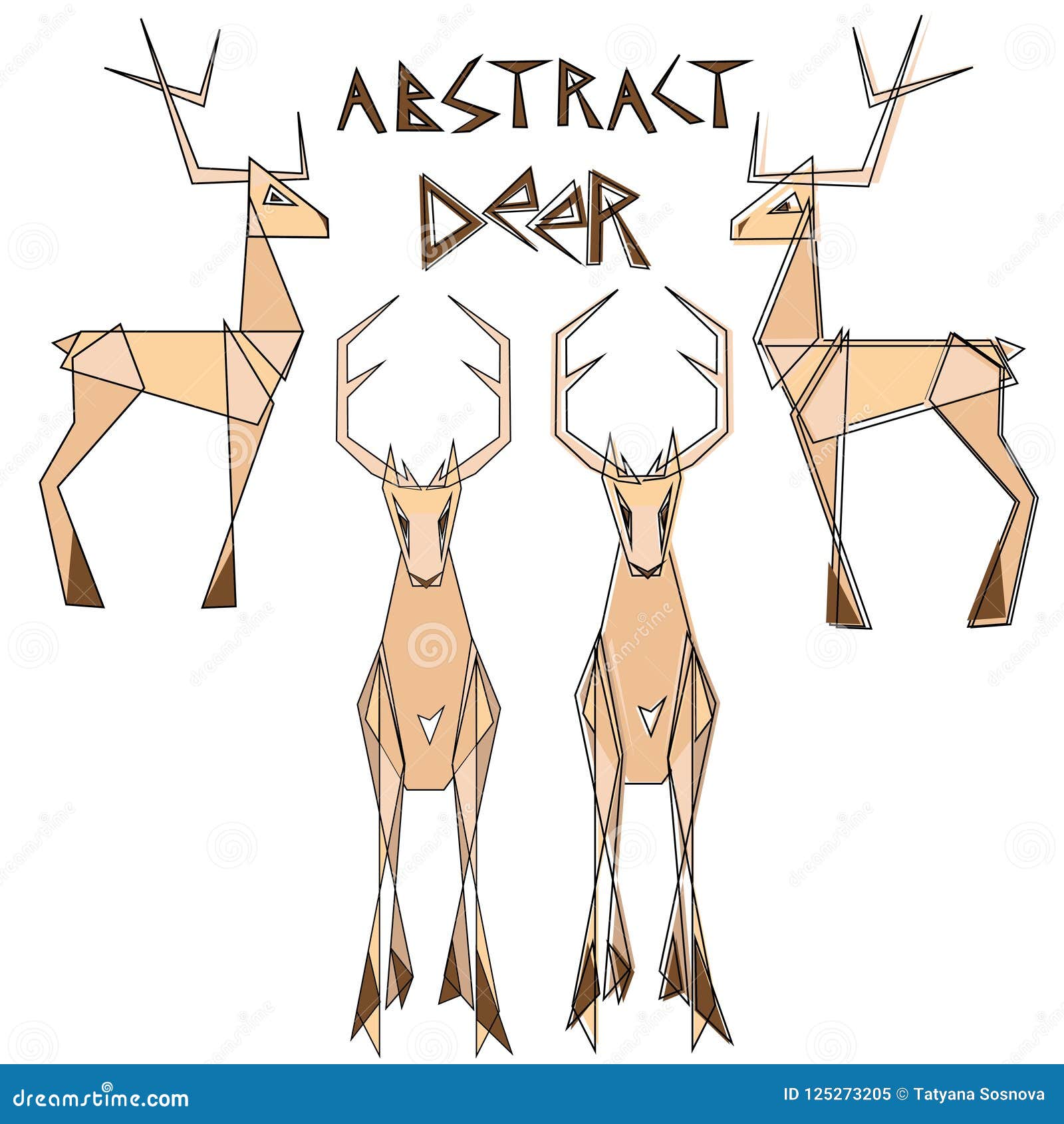 Abstract triangular deer stock vector. Illustration of simple 125273205