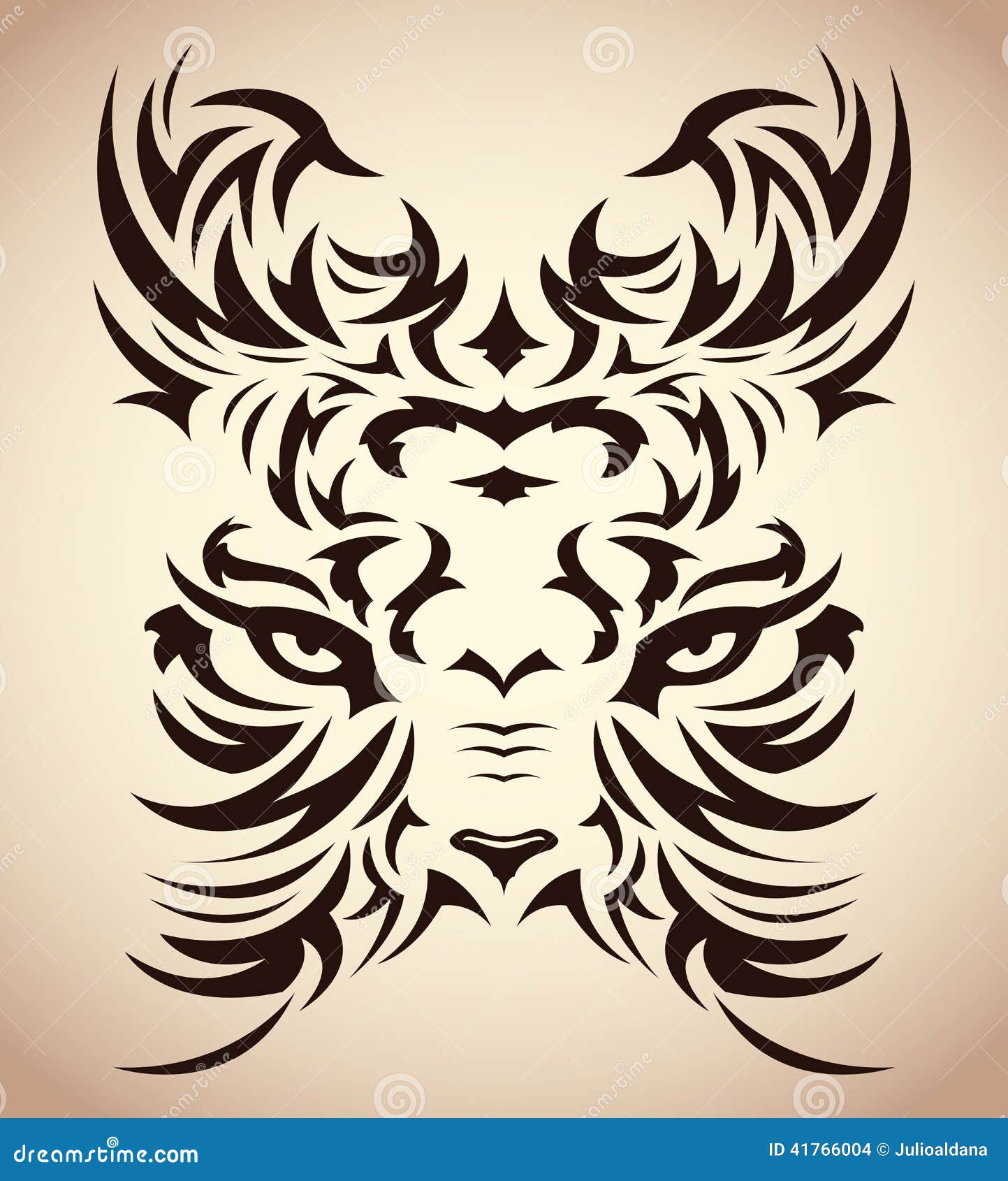 Abstract Tribal Tiger Vector - Tattoo - Eyes Stock Vector - Illustration of  predator, pattern: 41766004