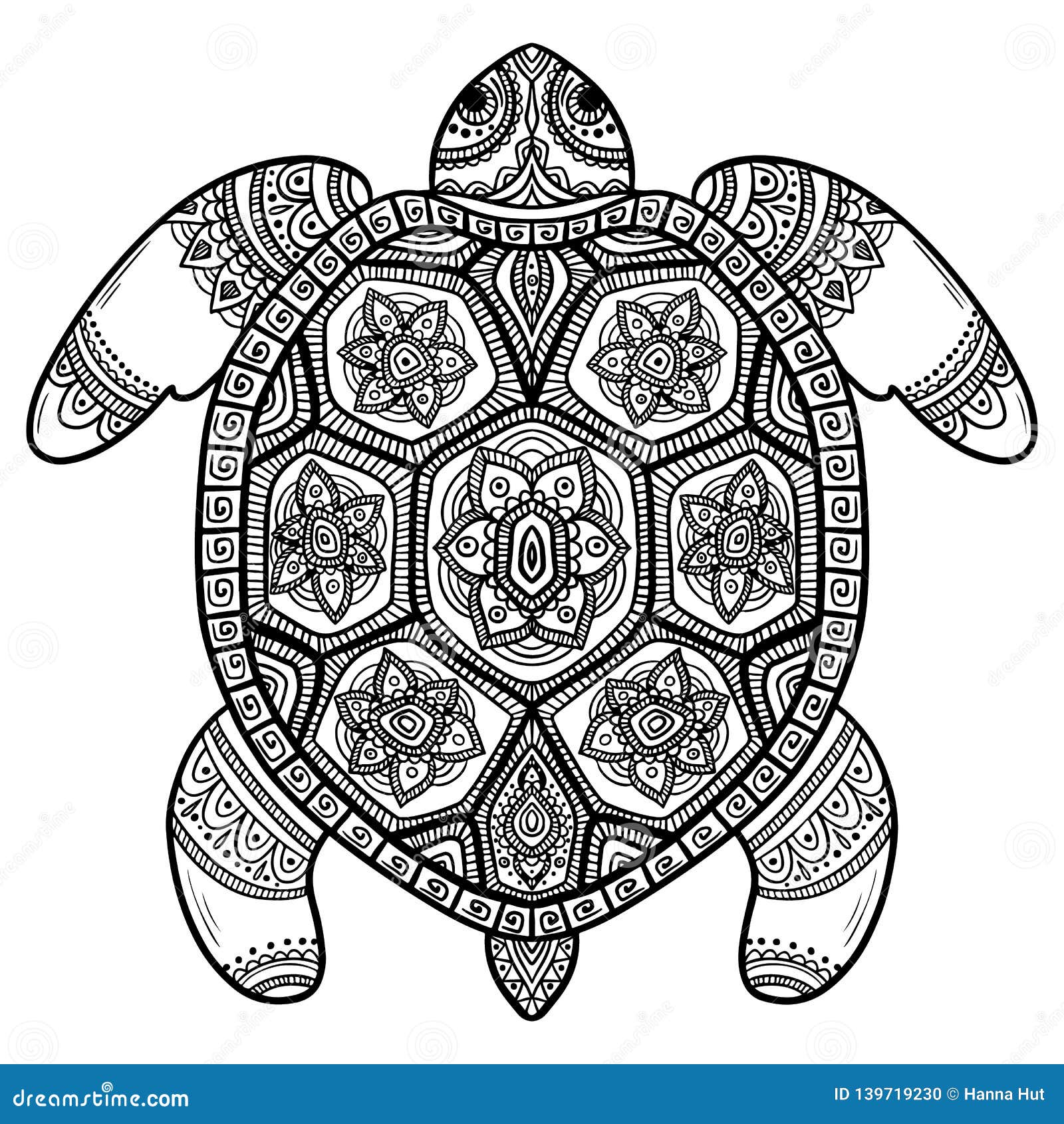 Abstract Turtle Carved Turtle Stylized Fantasy Patterned Turtle Stock
