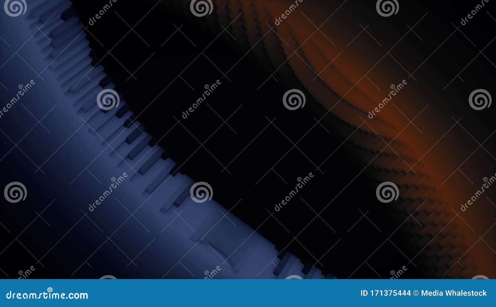 abstract two blue and red inhomogeneous s flowing  on black background, seamless loop. animation. unusual