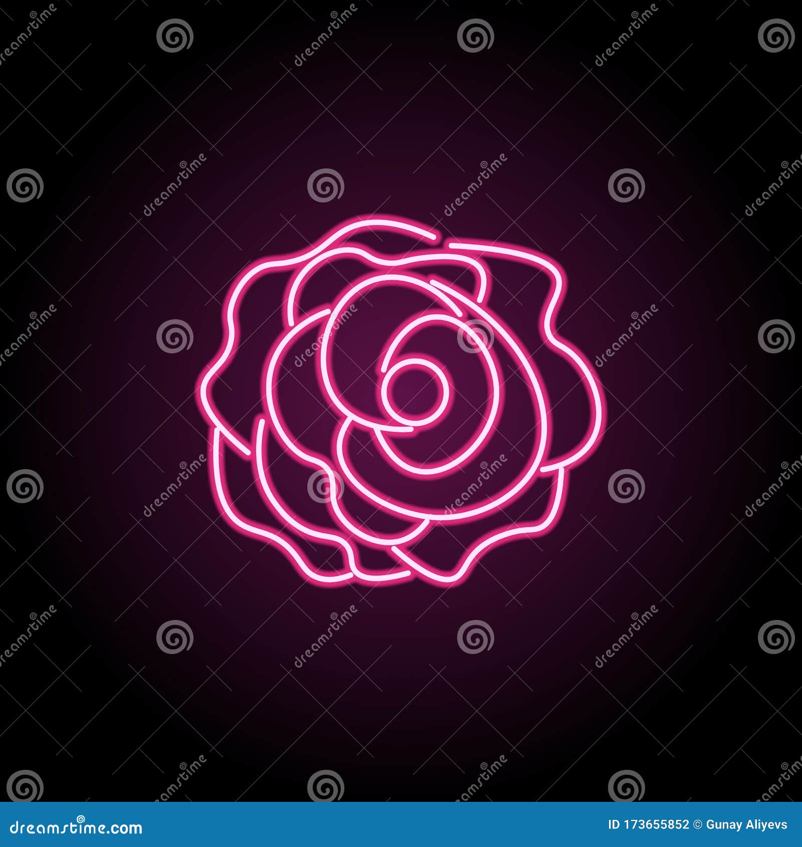 Abstract Type of Carnation Flowers Neon Icon. Simple Thin Line, Outline ...