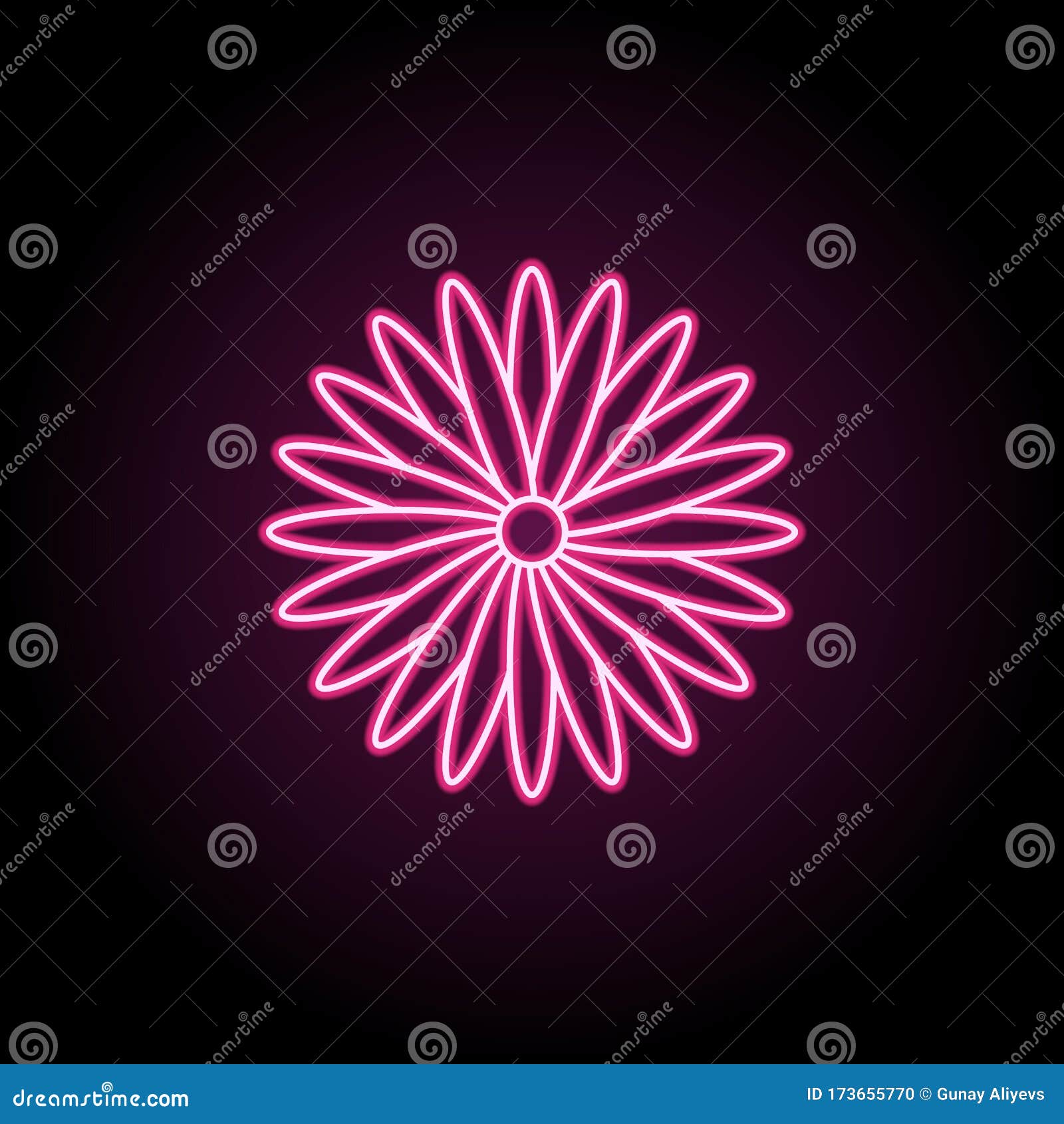 Abstract Type of Flowers Neon Icon. Simple Thin Line, Outline Vector of ...