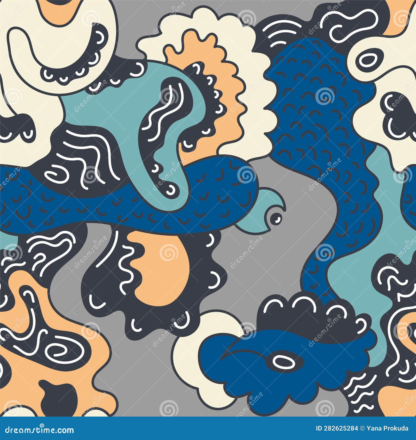 abstract unusual seamless artwork with psychedelic pattern