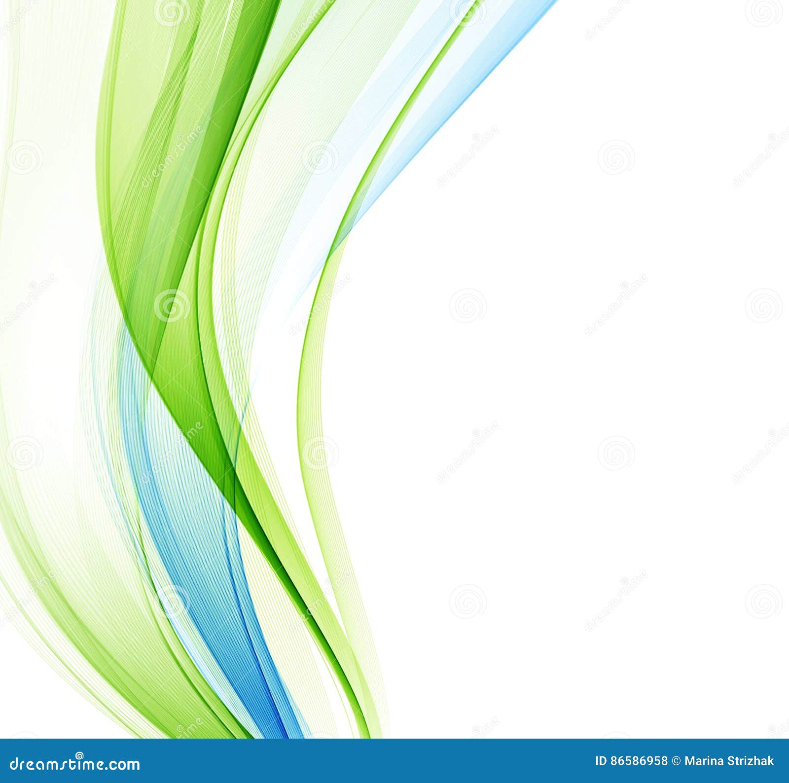 Abstract Vector Background, Blue Green Wavy Stock Vector - Illustration