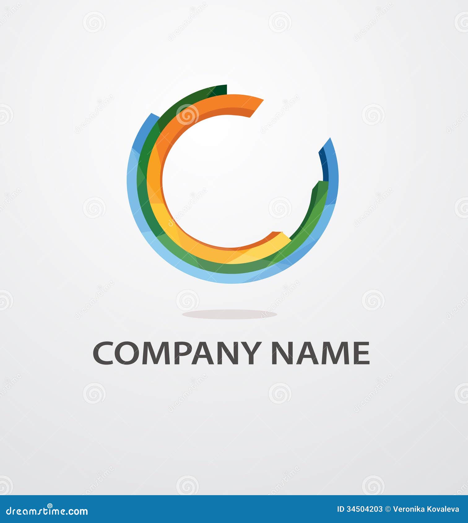 Abstract Vector Circle Color Logo Design Stock Vector Illustration Of Company Loop