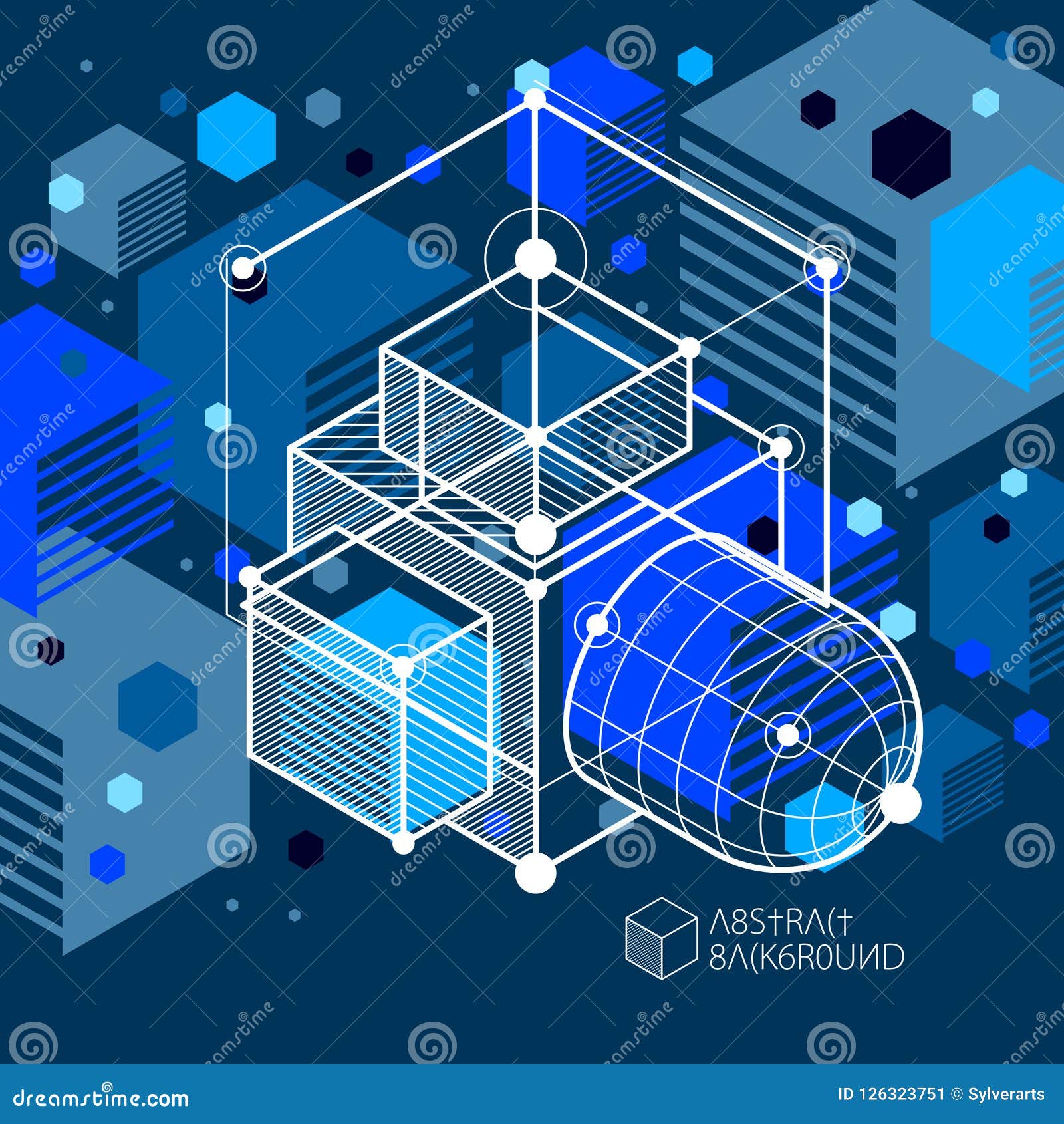 Abstract Vector Composition With Simple Geometric Figures Symbols