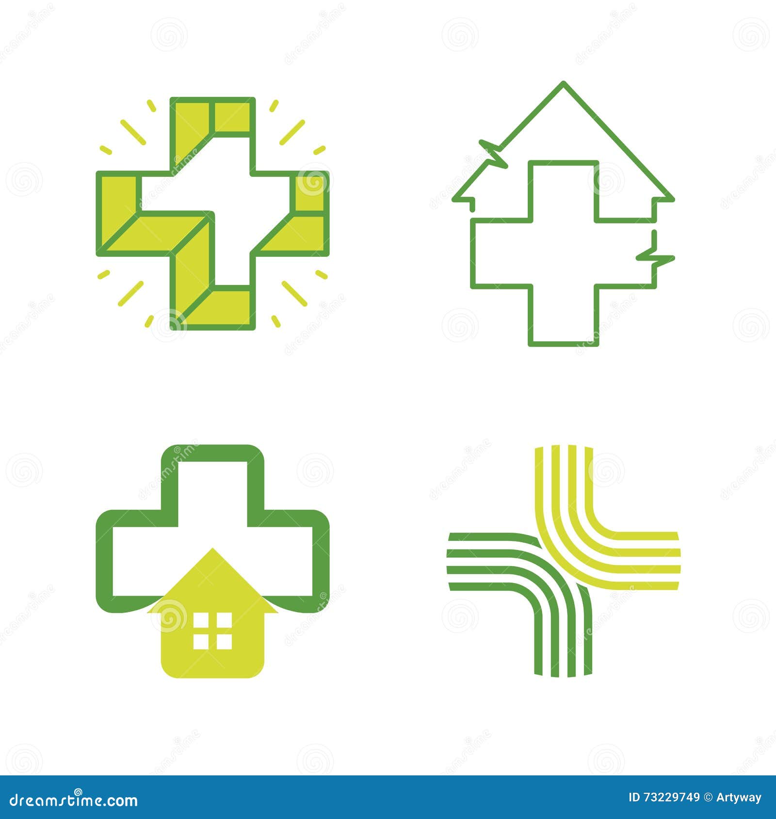 abstract vector cross logos collection unusual logo set stock cross logos