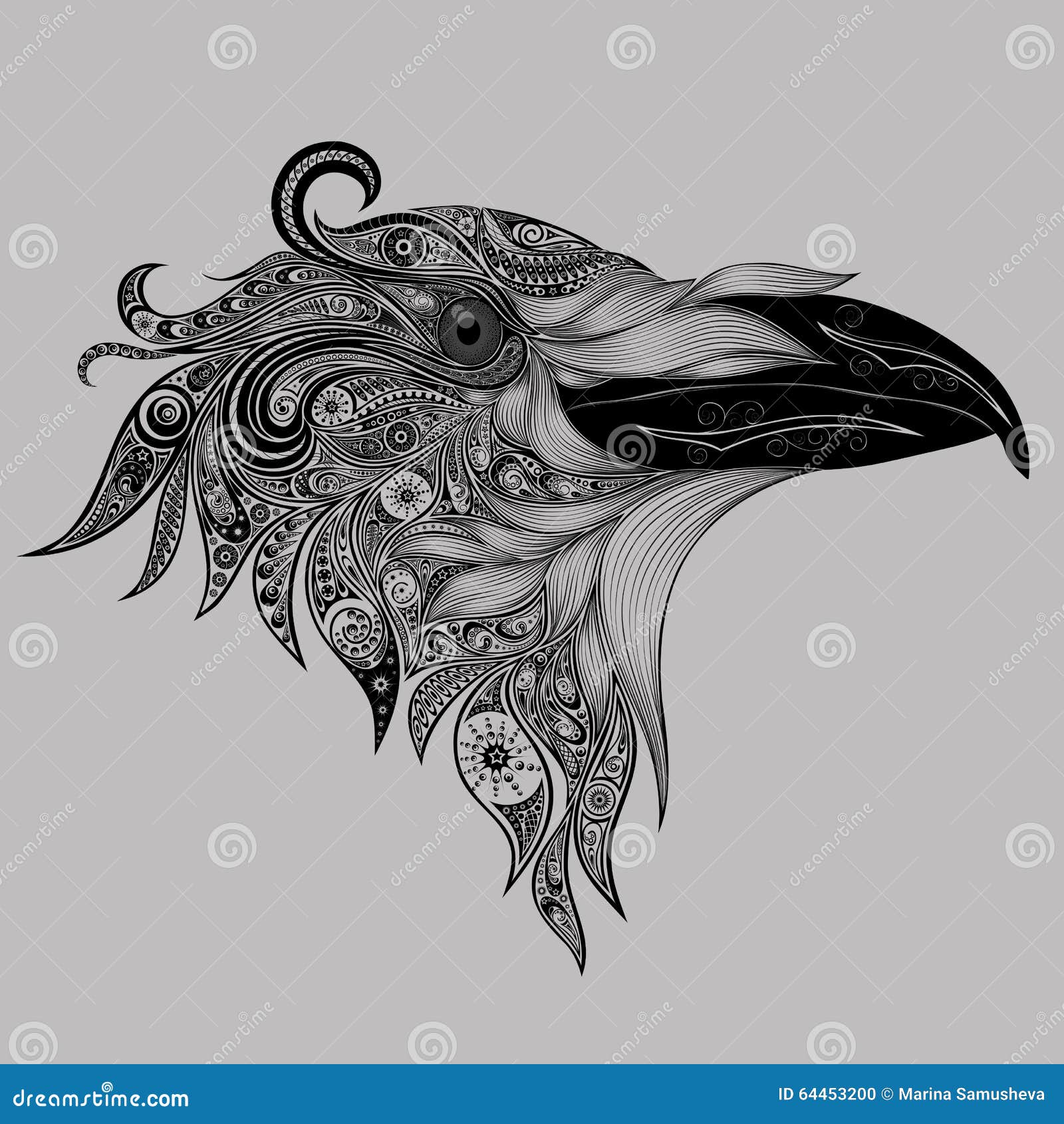Abstract vector crow stock illustration. Illustration of black - 64453200