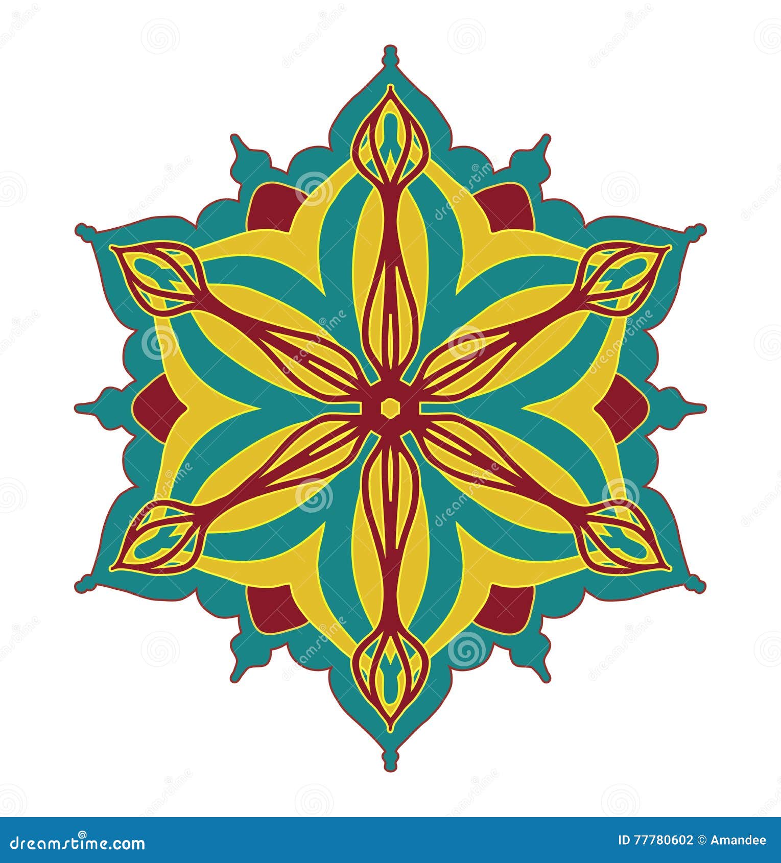 Abstract Vector Design Element, Flower Shape Symmetrical Pattern in ...