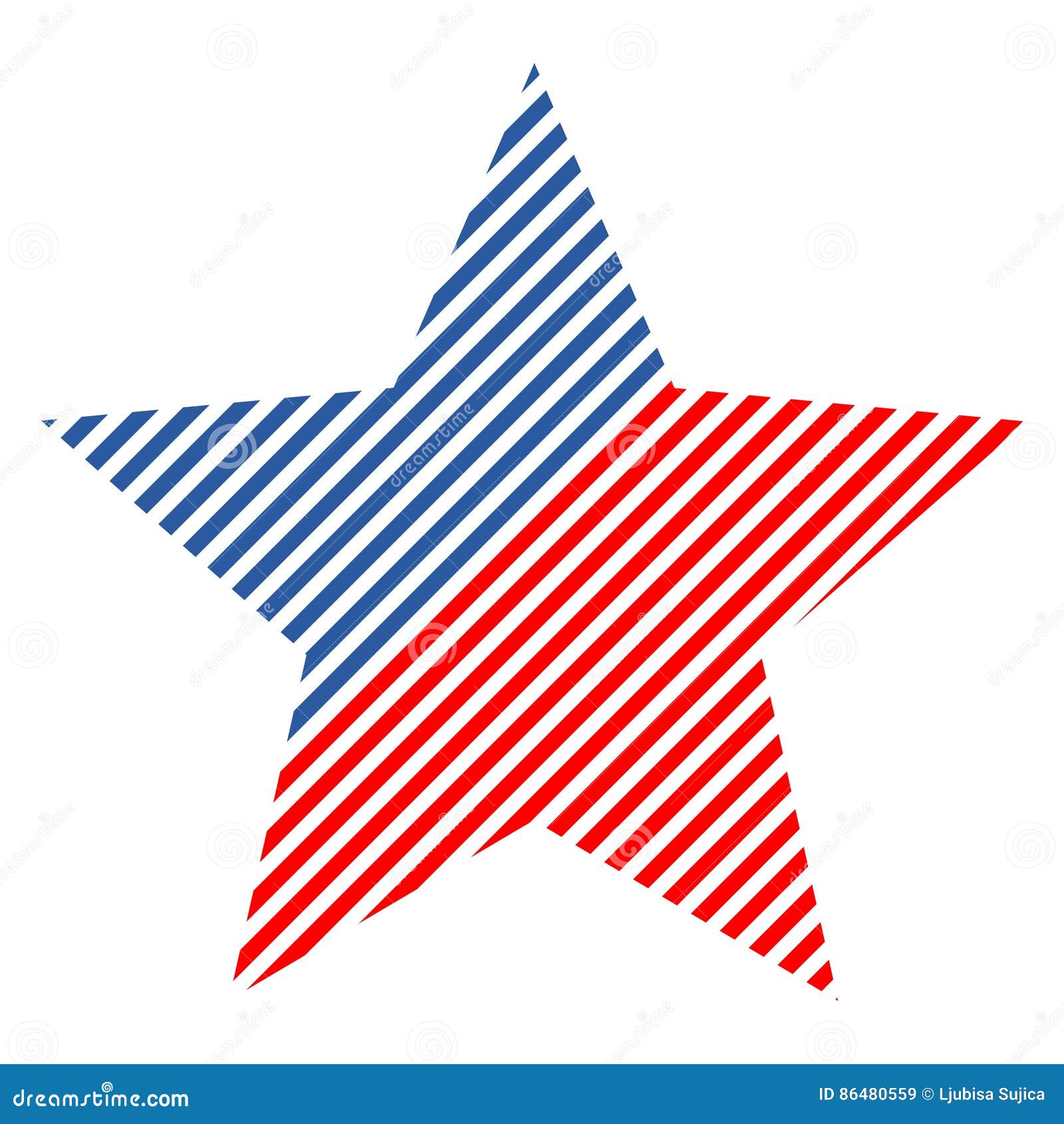 The Abstract Vector Design Element Star With American Flag Stock