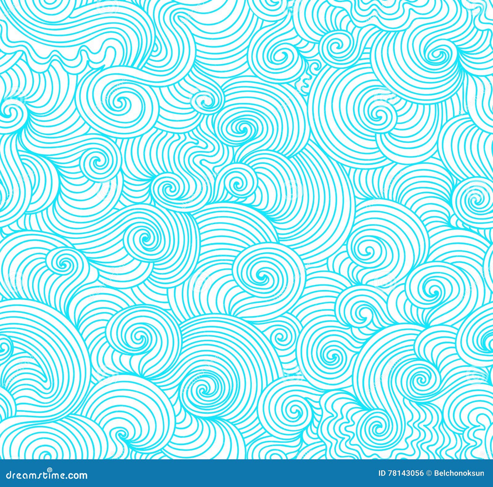 Abstract Vector Endless Seamless Texture with Wavy Curling Lines ...