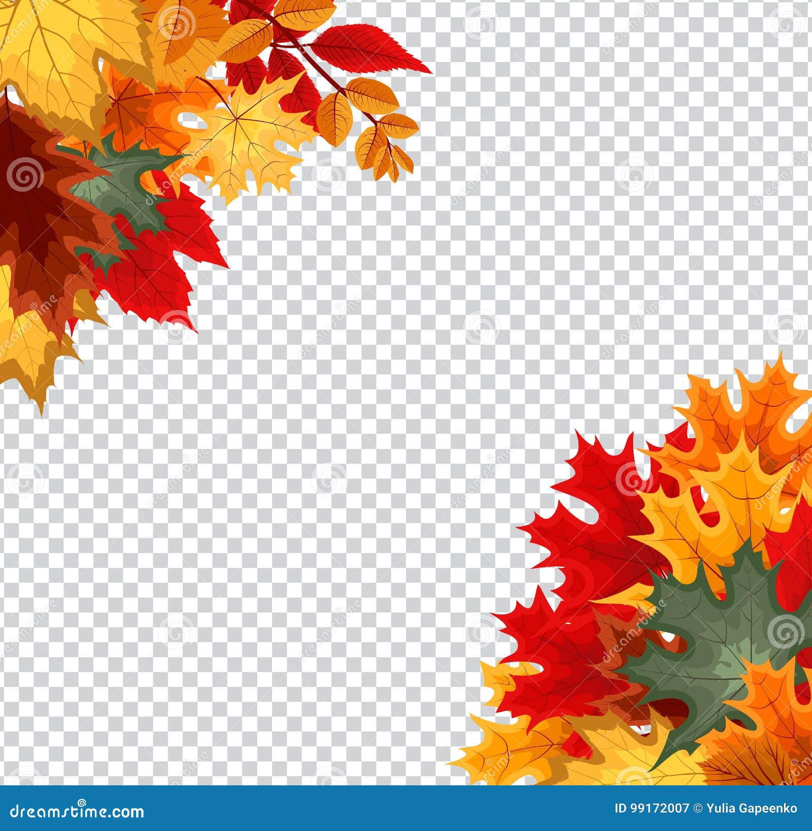 Abstract Vector Illustration Background with Falling Autumn Leaves on Transparent  Background Stock Vector - Illustration of element, clear: 99172007