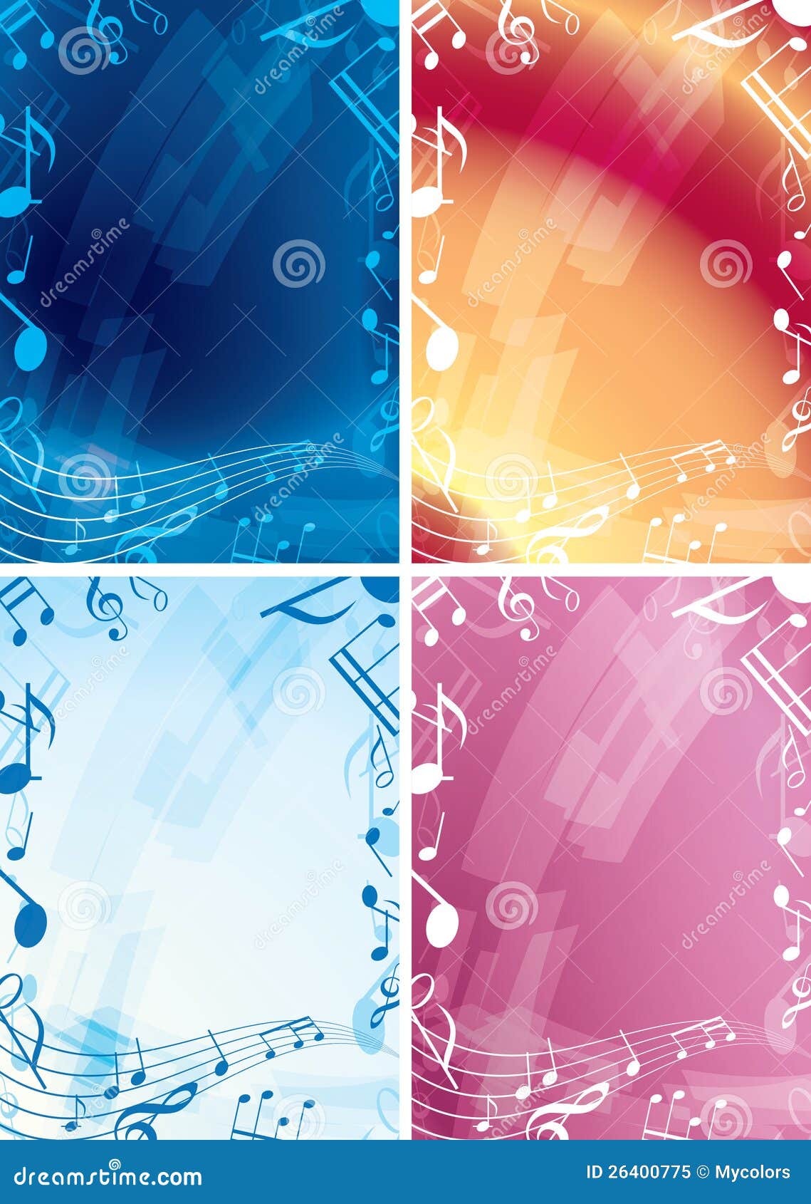 Abstract Vector Music Backgrounds Frames Stock Vector Illustration
