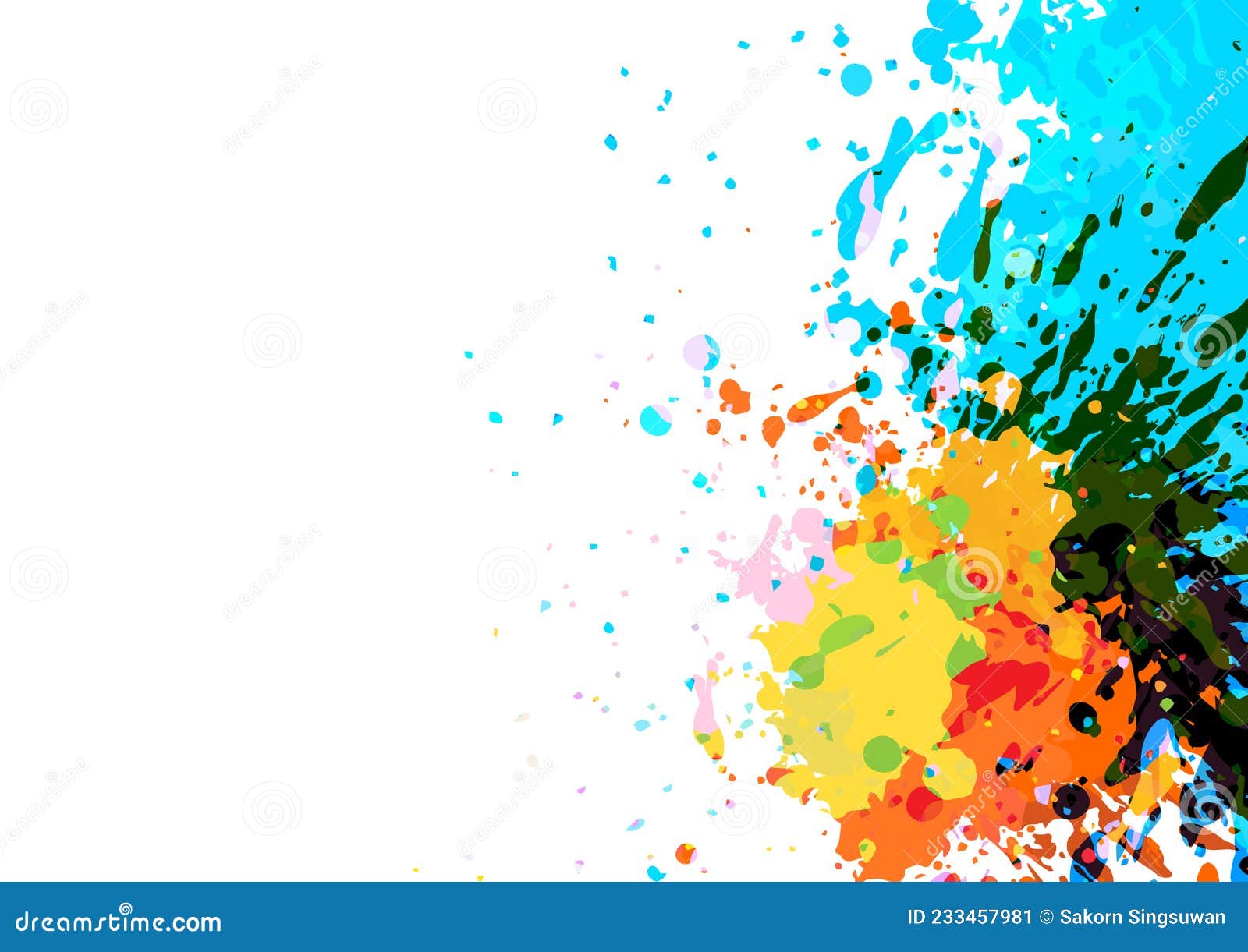 Abstract Vector Paint Splatter Color Design Background, Illustration